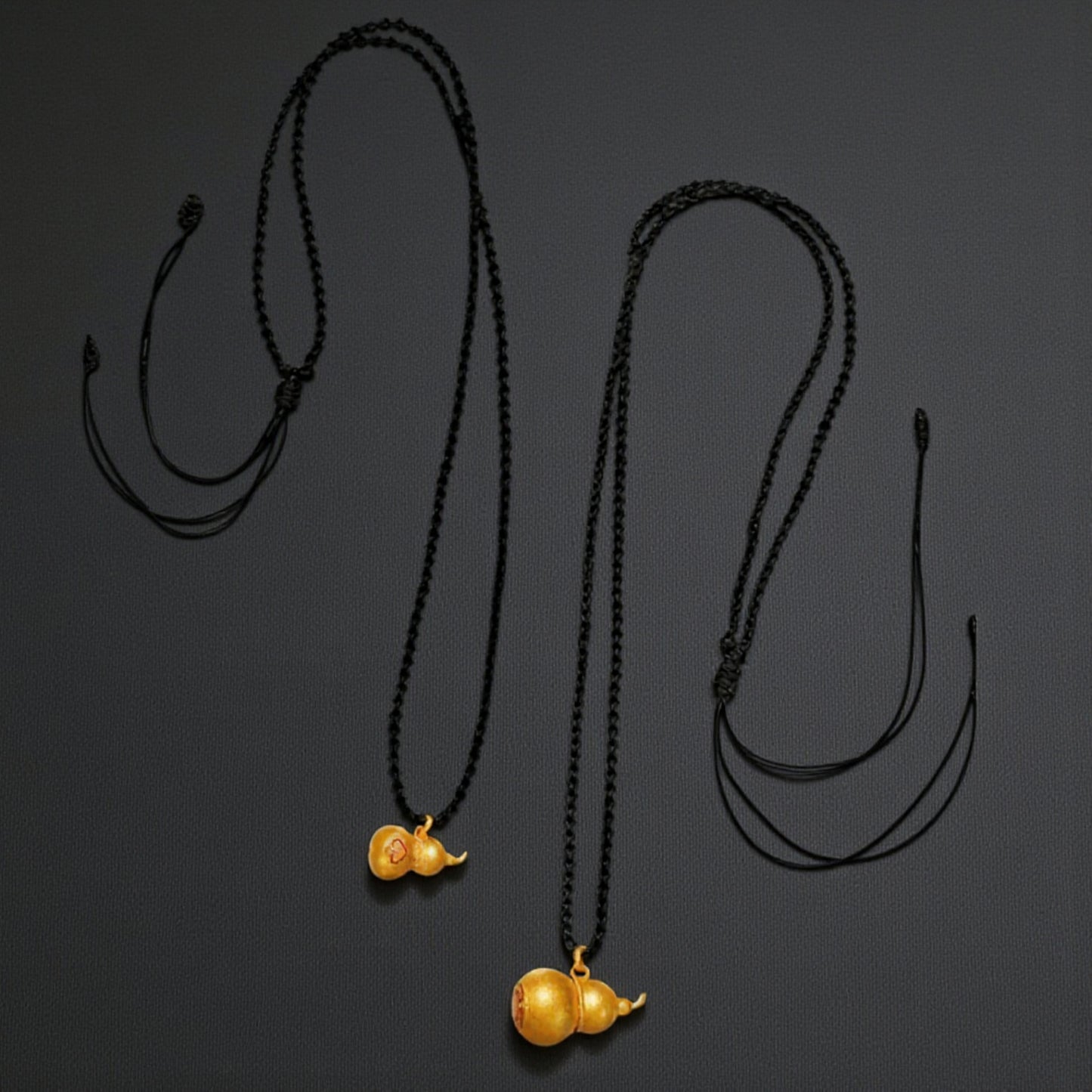 24K 999 Gold Cloisonné Enamel Gourd Unisex Men Women Pendant