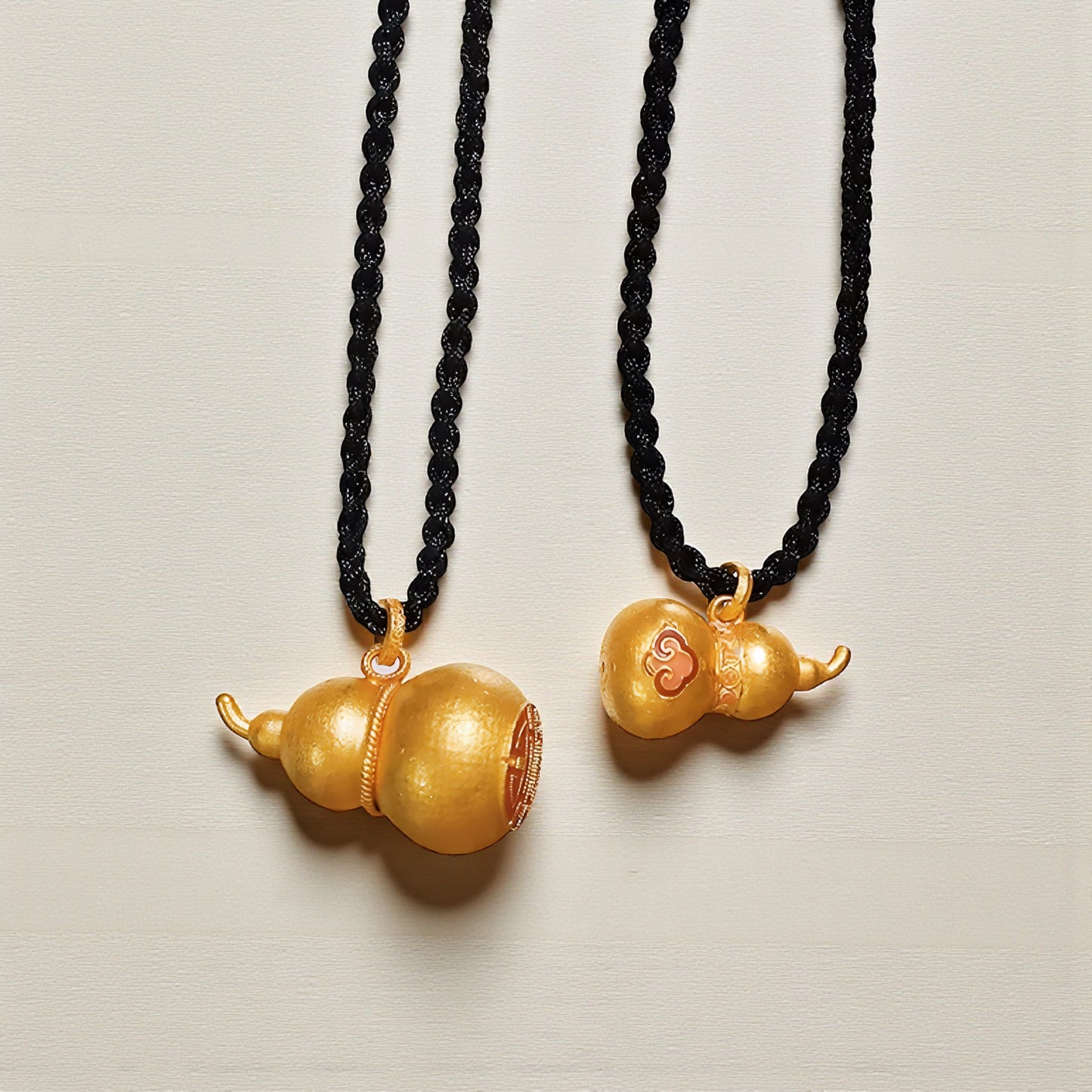 24K 999 Gold Cloisonné Enamel Gourd Unisex Men Women Pendant