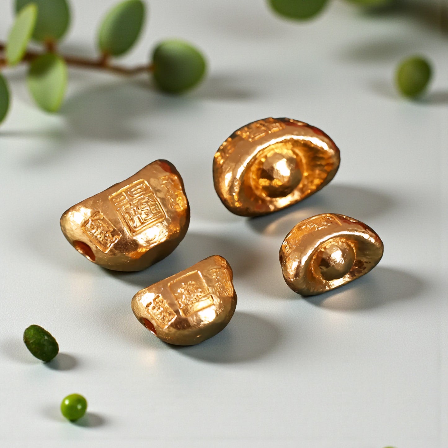 24K 999 Gold Lucky Chinese Gold Ingot Lucky Bring Wealth Pendant