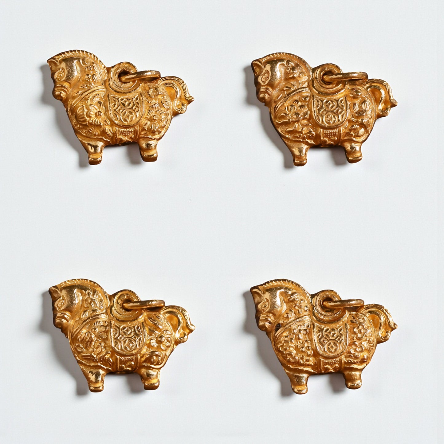 24K 999 Gold Vintage Zodiac Chinese Year of Horse Monthly Pendant