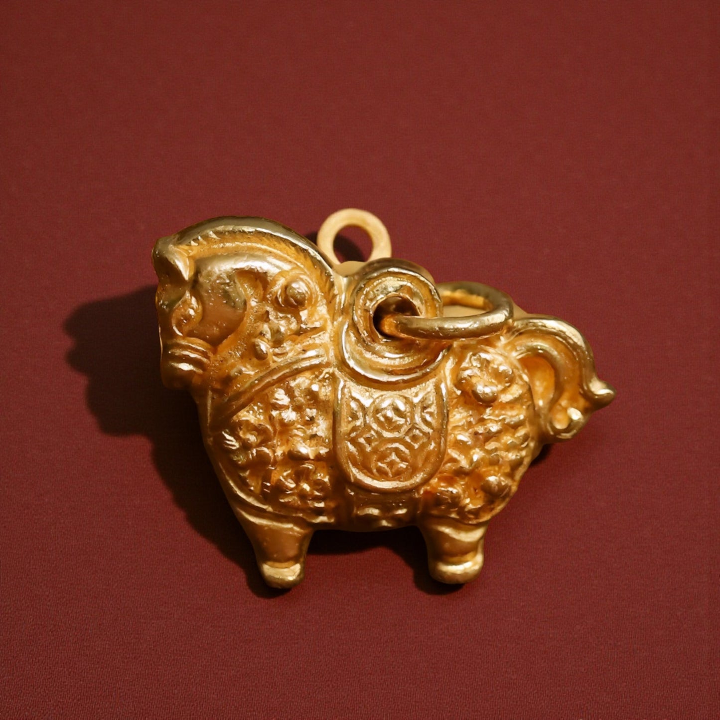24K 999 Gold Vintage Zodiac Chinese Year of Horse Monthly Pendant