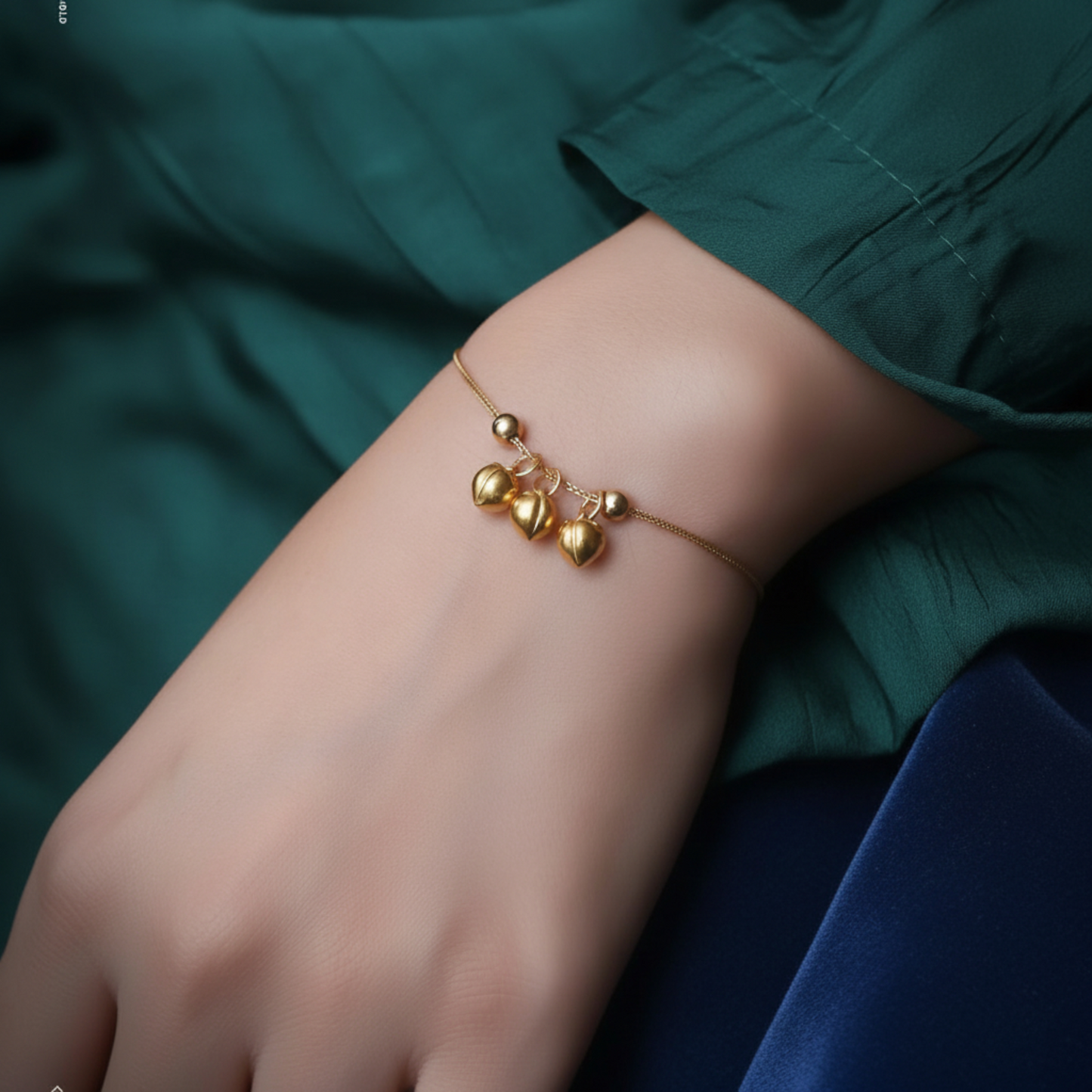 24K 999 Gold Mini Engraved Blessing Chinese Words Lucky Peach D.I.Y Charm Pendant