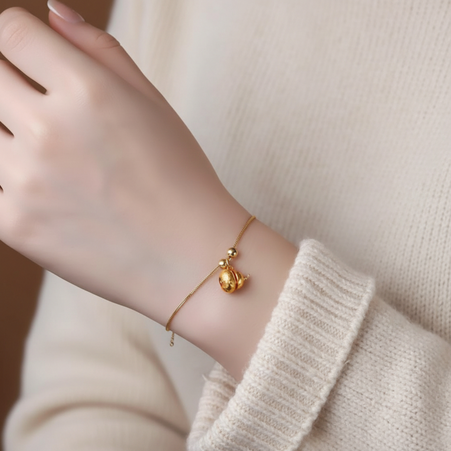 24K 999 Gold Enamel Lucky Gourd Unisex Men Women D.I.Y Charm Pendant