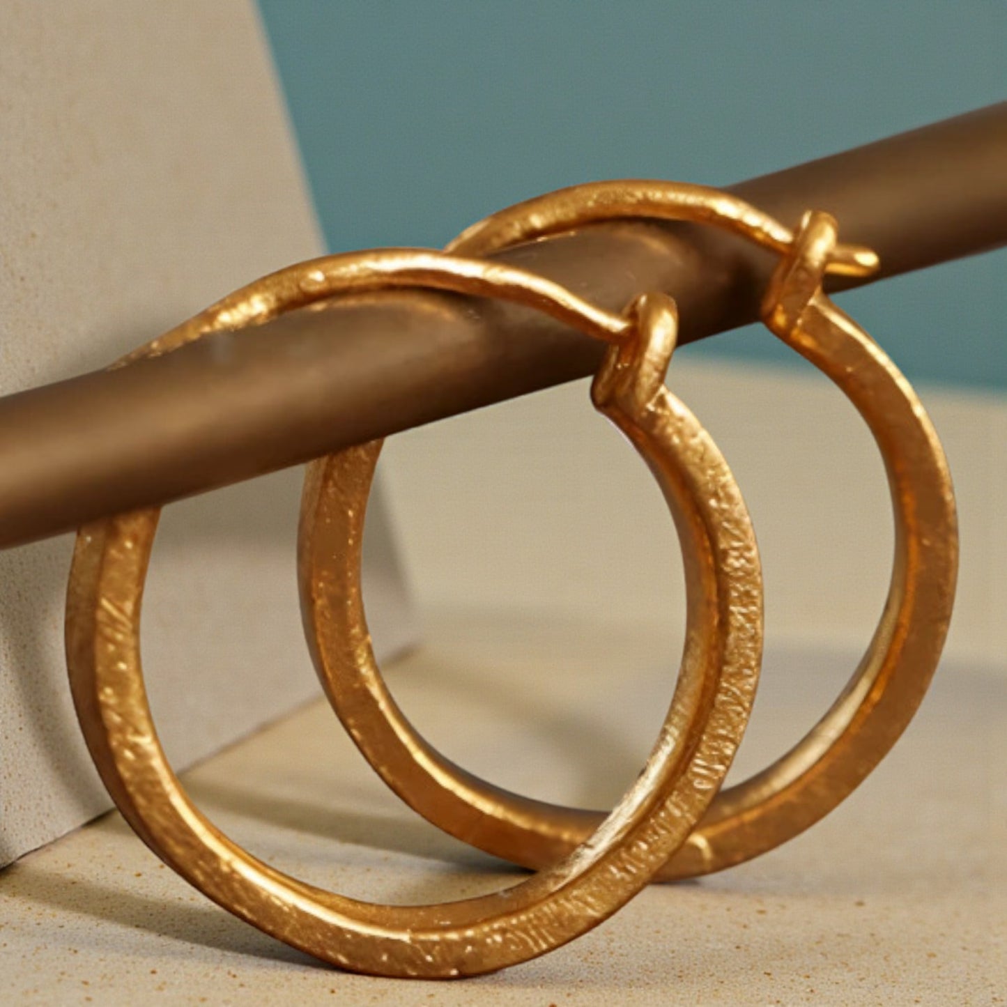 24K 999 Gold Diamond Hoop Earrings