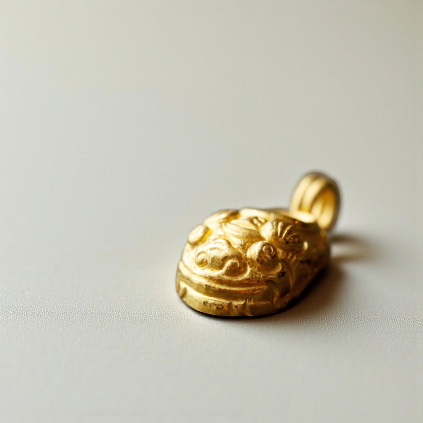 24K 999 Gold Small Lucky Tiger Head Shoes D.I.Y Charm Pendant