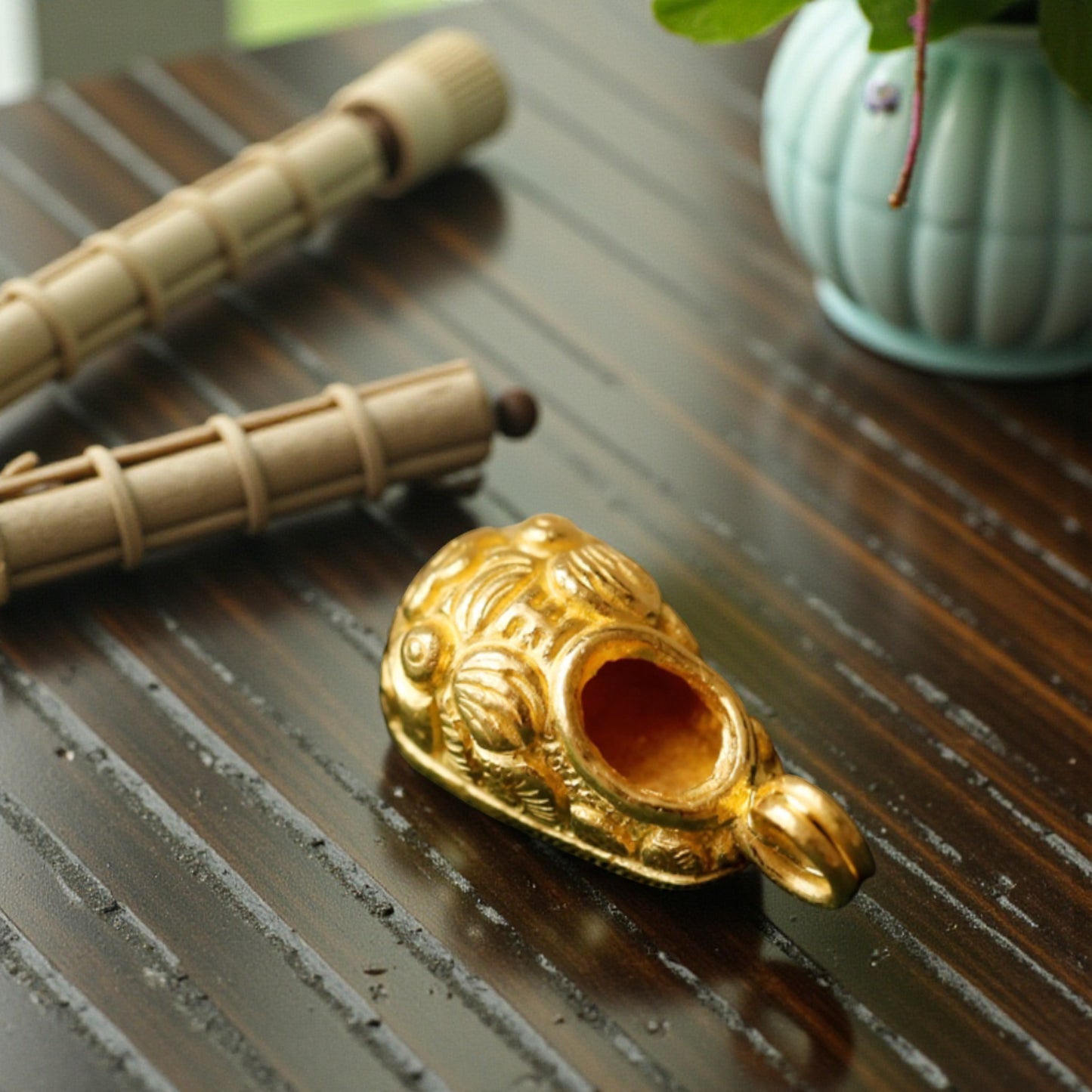 24K 999 Gold Small Lucky Tiger Head Shoes D.I.Y Charm Pendant