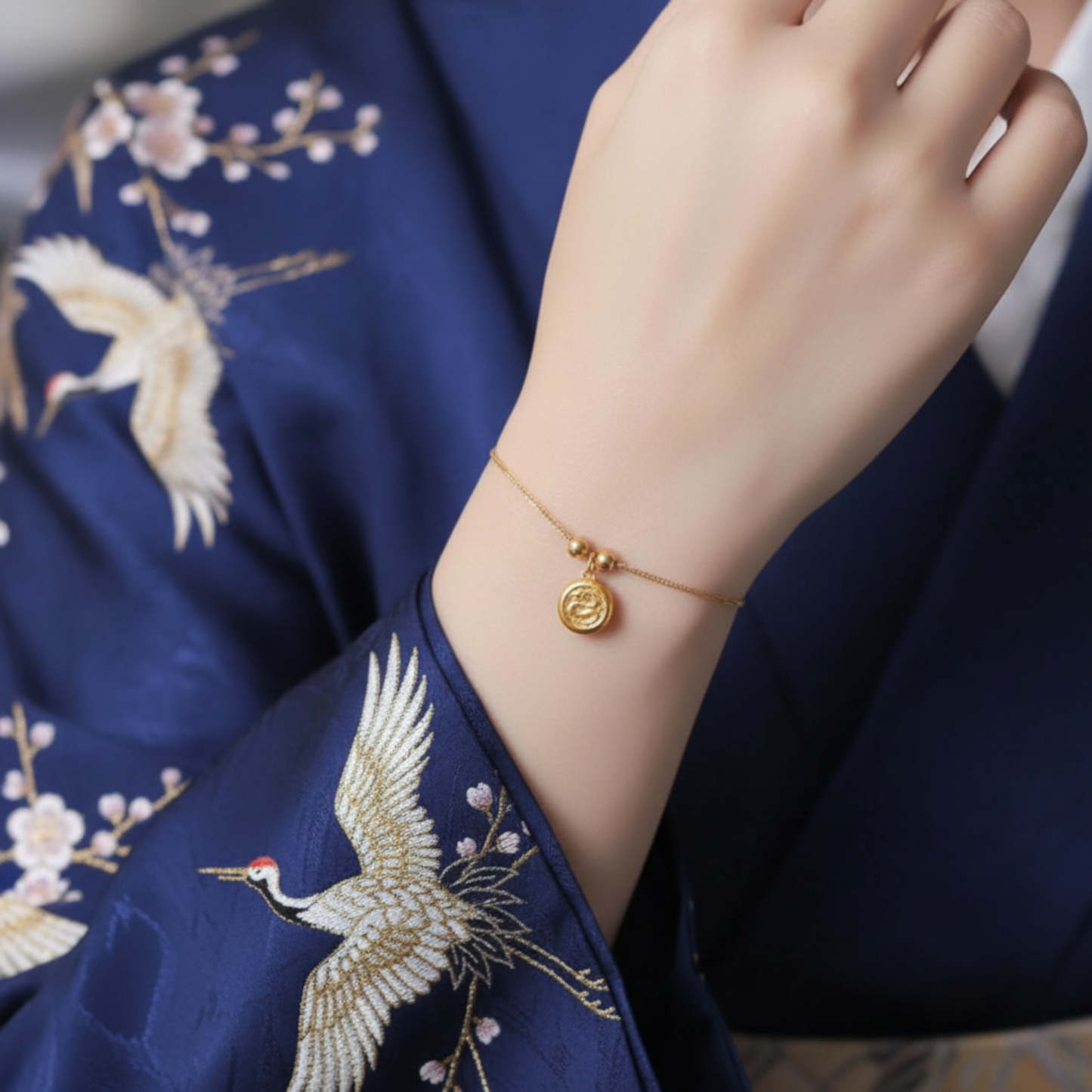 24K 999 Gold Mini Engraved Chinese Zodic Birth Year Animal Round D.I.Y Charm Pendant