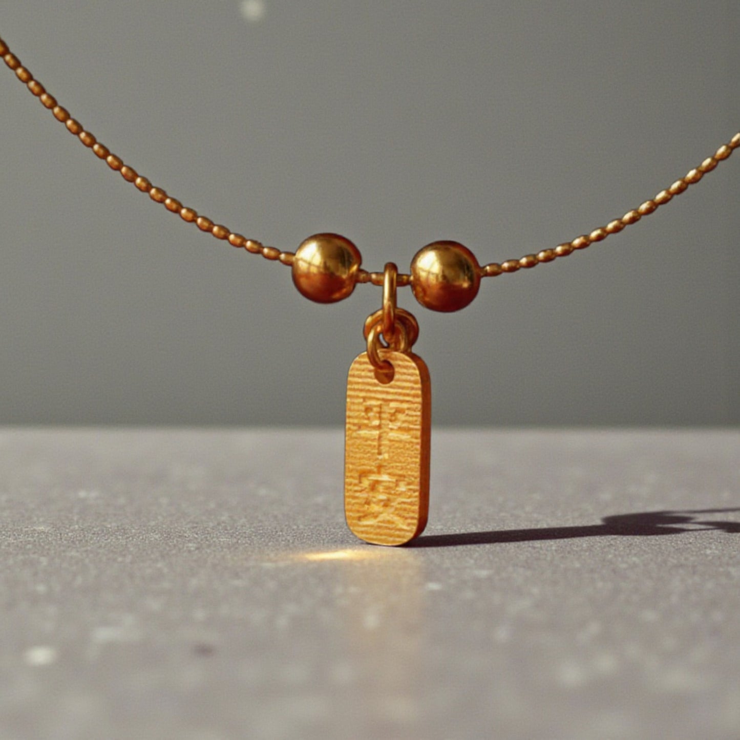 24K 999 Gold Handmade Chinese Peace Health and Joy D.I.Y Charm Pendant