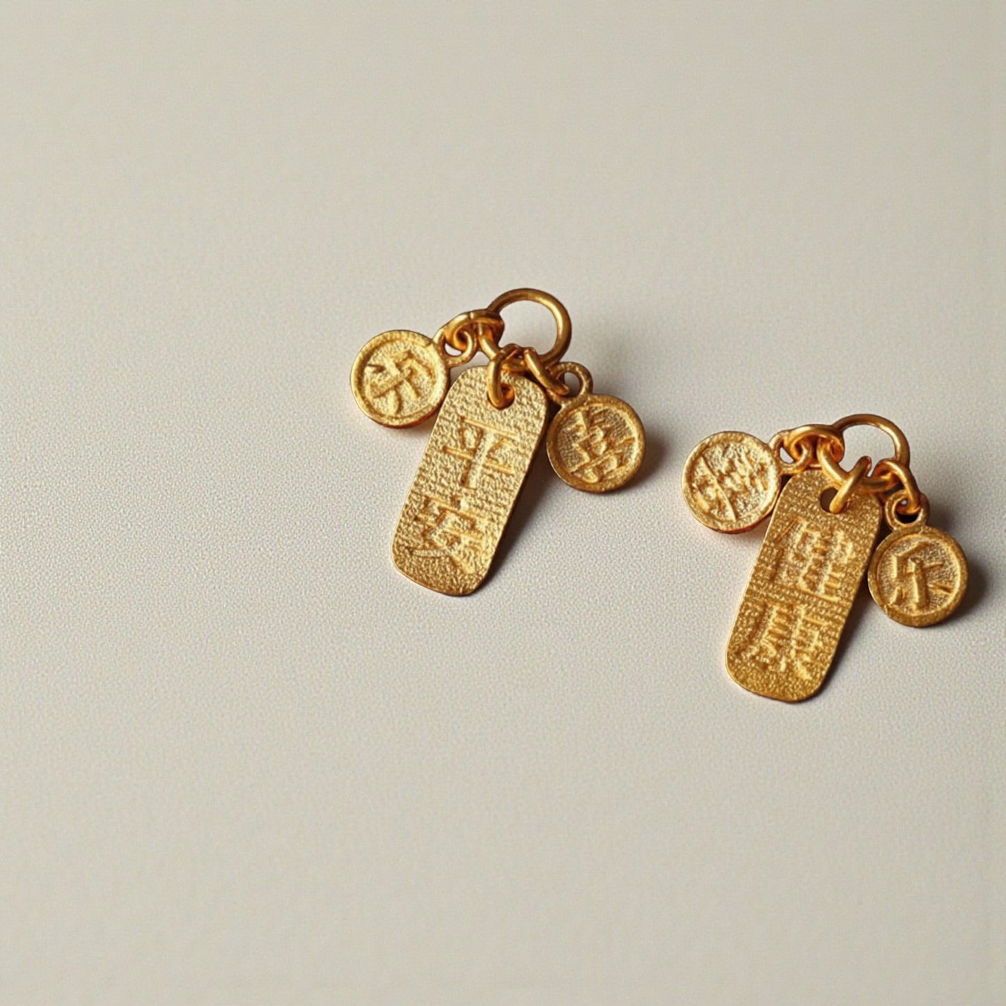 24K 999 Gold Handmade Chinese Peace Health and Joy D.I.Y Charm Pendant