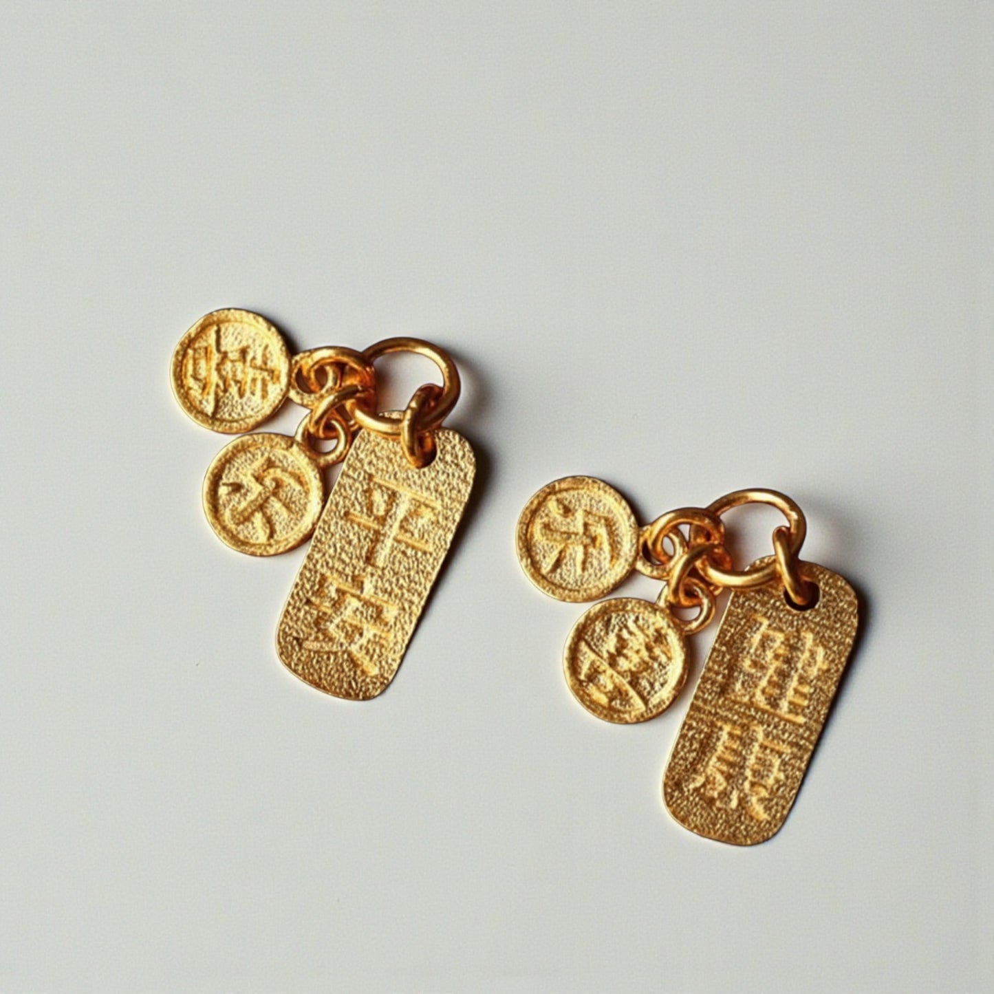 24K 999 Gold Handmade Chinese Peace Health and Joy D.I.Y Charm Pendant