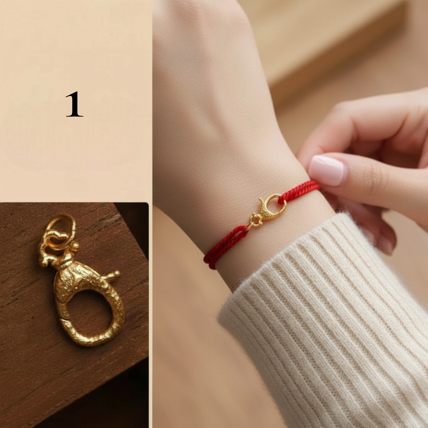 24K Gold D.I.Y Universal Hammered Matte Connector Hook Lobster clasp