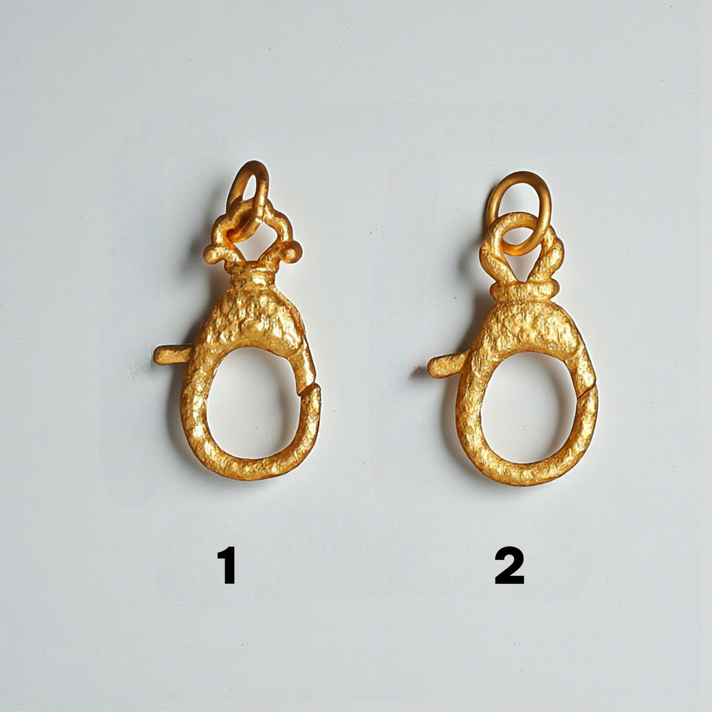 24K Gold D.I.Y Universal Hammered Matte Connector Hook Lobster clasp