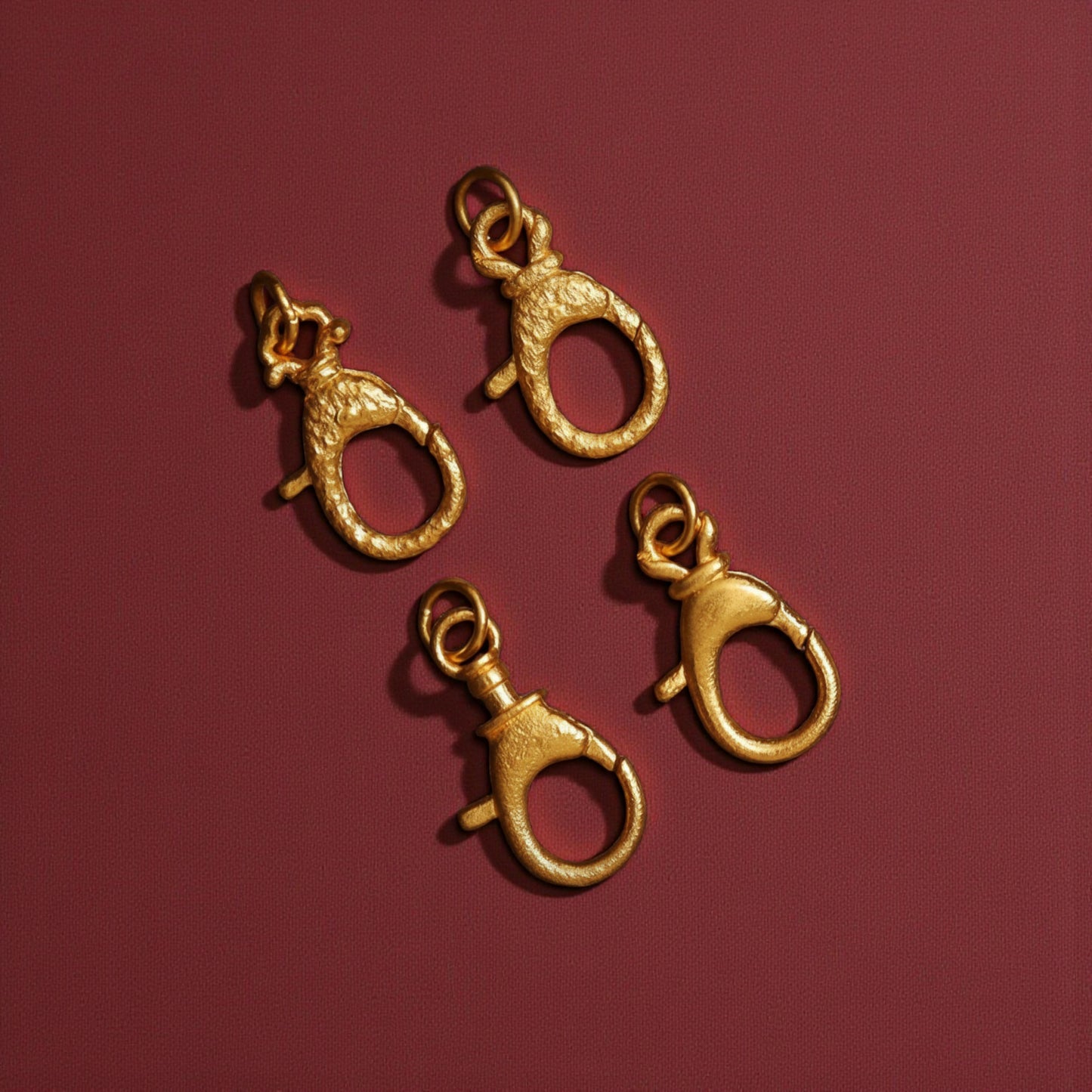 24K Gold D.I.Y Universal Hammered Matte Connector Hook Lobster clasp