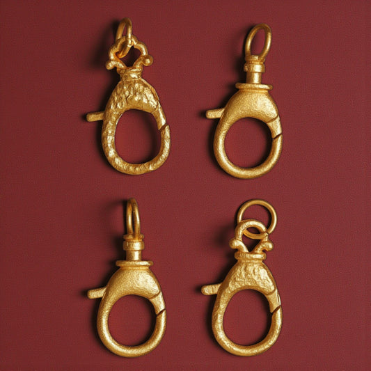 24K Gold D.I.Y Universal Hammered Matte Connector Hook Lobster clasp