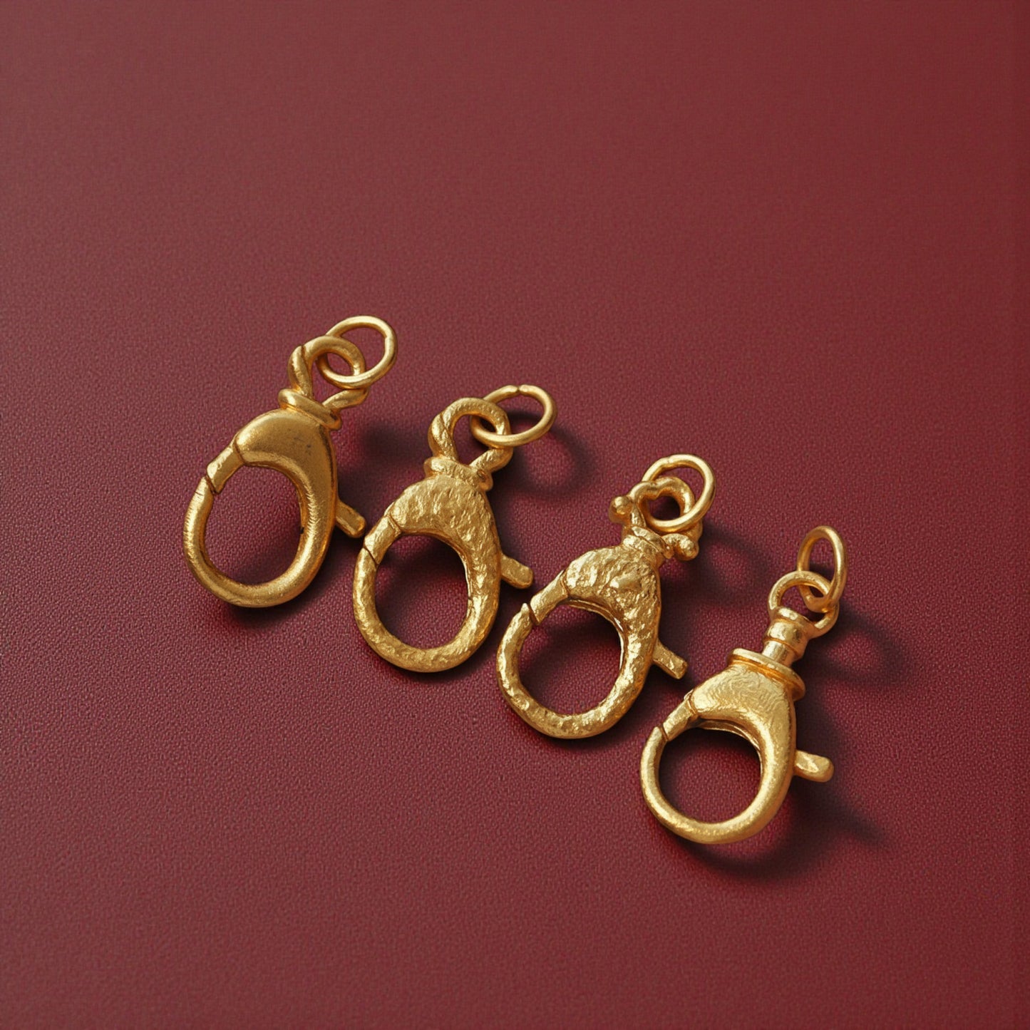24K Gold D.I.Y Universal Hammered Matte Connector Hook Lobster clasp