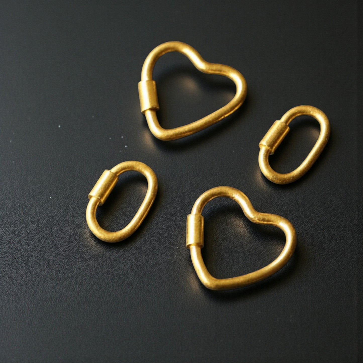 24K Gold D.I.Y Universal Connector Carabiner Lock Heart Oval Shape