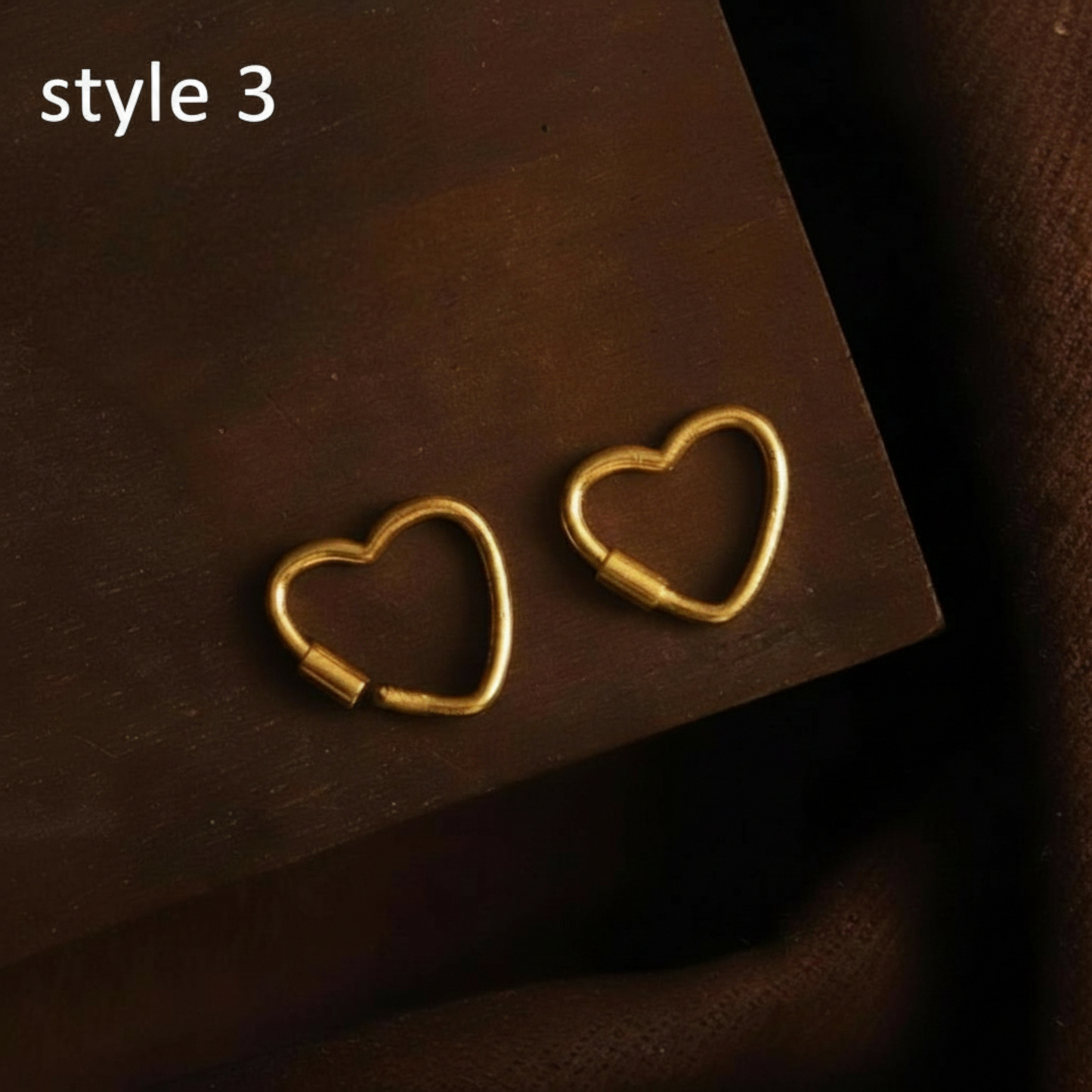 24K Gold D.I.Y Universal Connector Carabiner Lock Heart Oval Shape