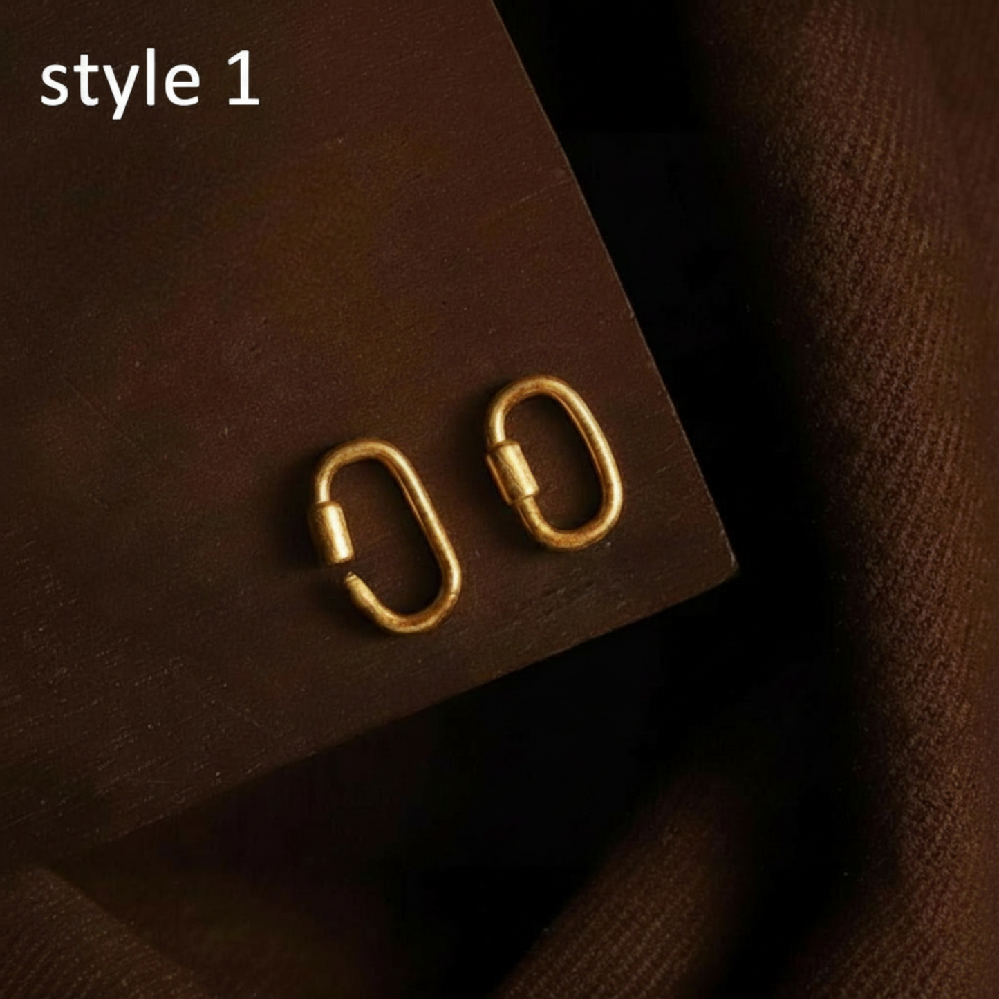 24K Gold D.I.Y Universal Connector Carabiner Lock Heart Oval Shape