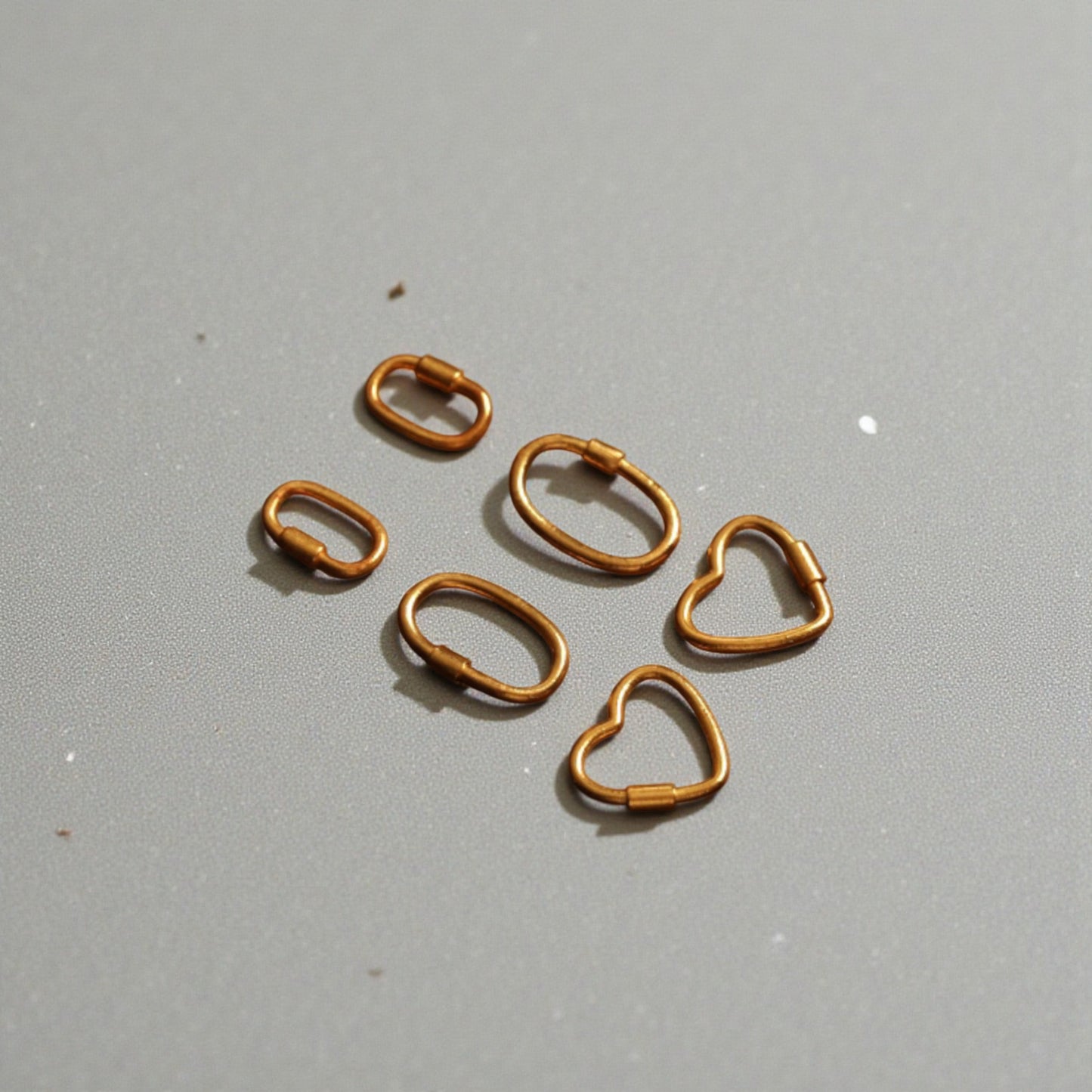 24K Gold D.I.Y Universal Connector Carabiner Lock Heart Oval Shape