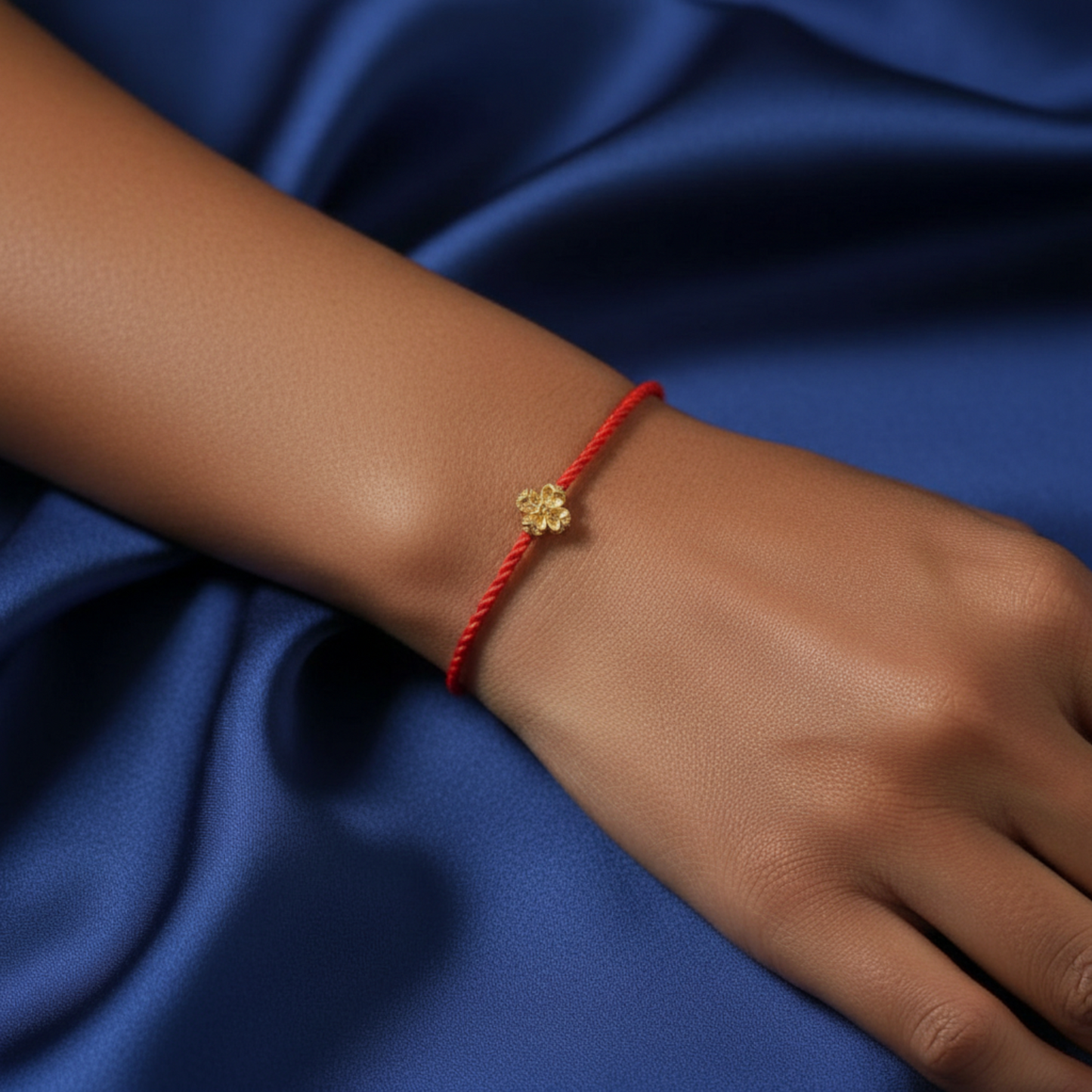 18K Gold Four-Leaf Clover Mini Blooming Flower Natural Diamond D.I.Y Charm Accessories