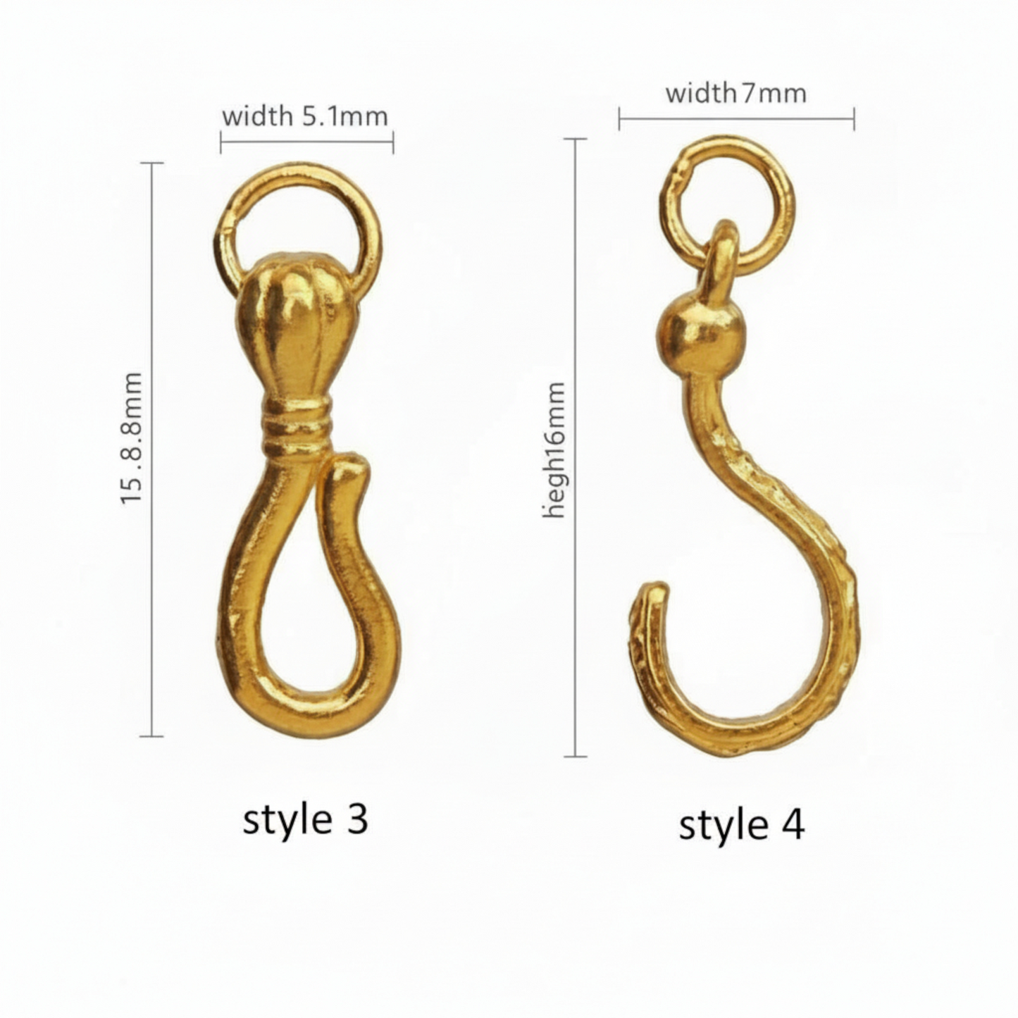 24K Gold D.I.Y Universal Connector Hook Lobster clasp