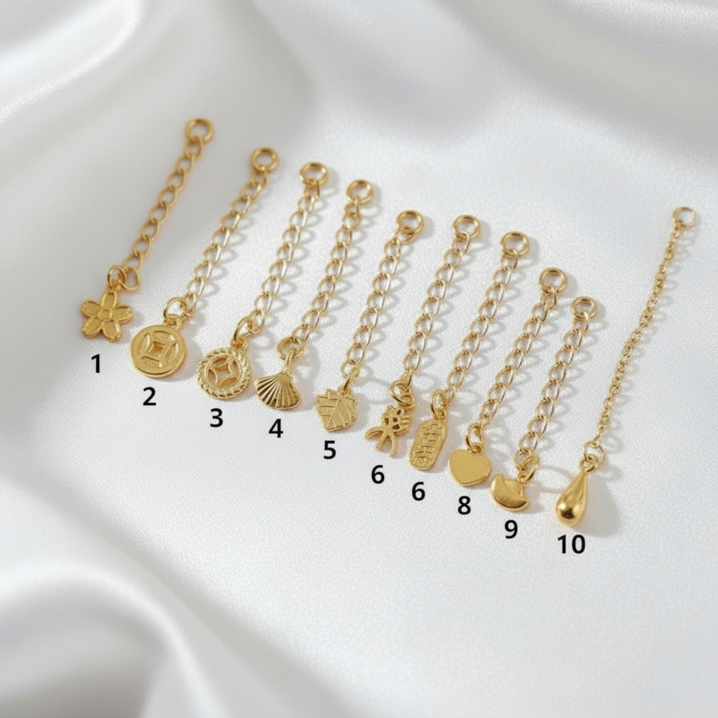 24K Gold D.I.Y Universal Connector Extend Chain Charm Accessories