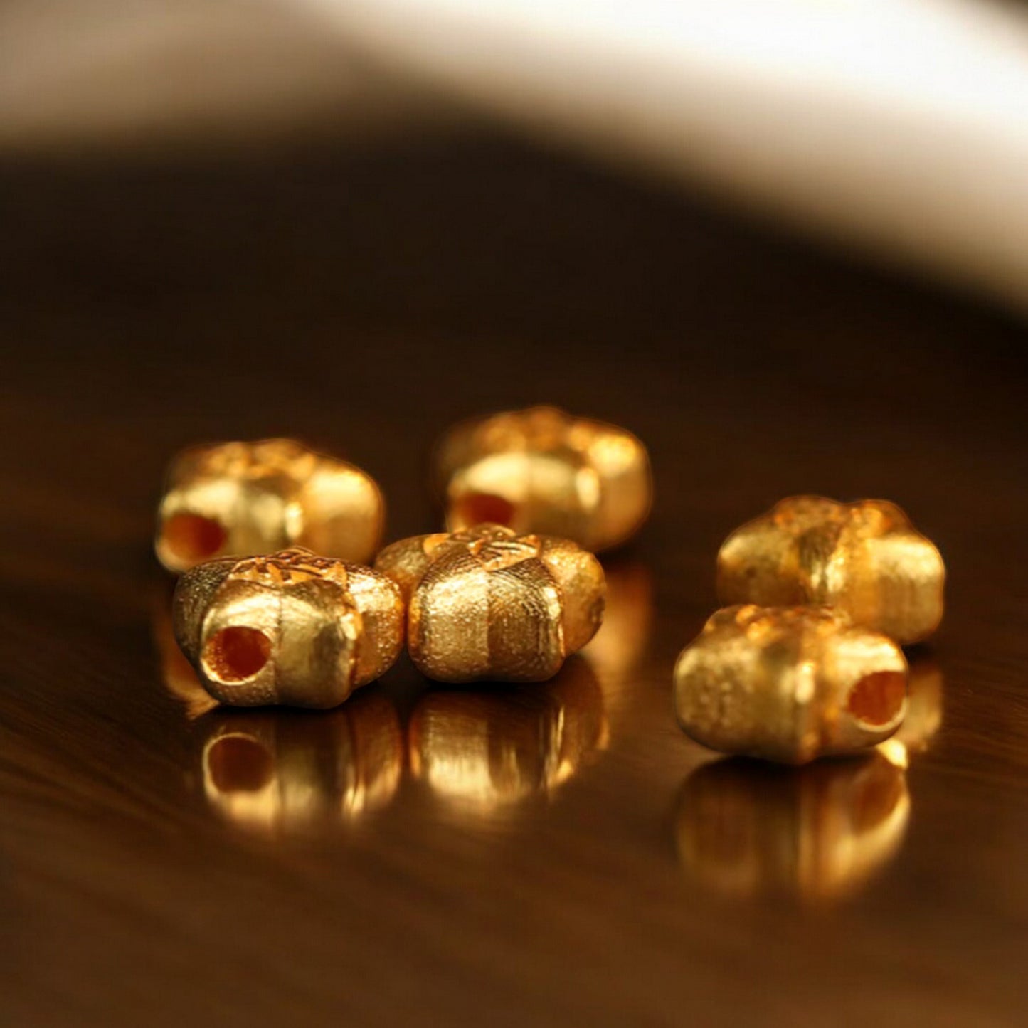 24K Gold D.I.Y Small Star Spacer Bead with Fu Character