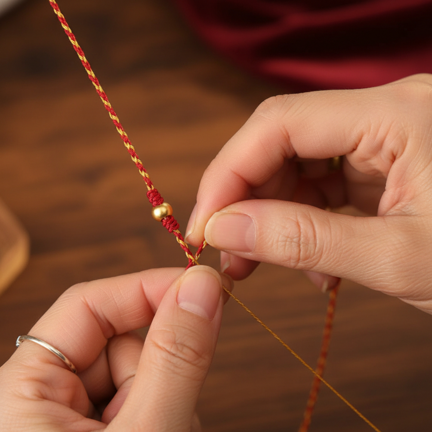 24k 999 Gold Year of Horse Double Layer Wealth and Luck Red String Braided Rope Bracelet