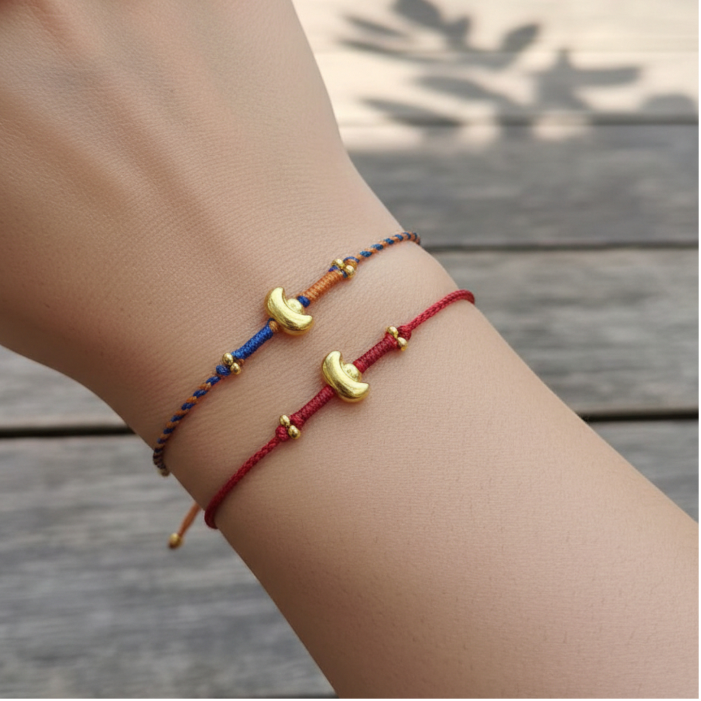 24k 999 Gold Lucky Ingot Chinese Yuanbao Charm Braided Rope Bracelet Bring Wealth