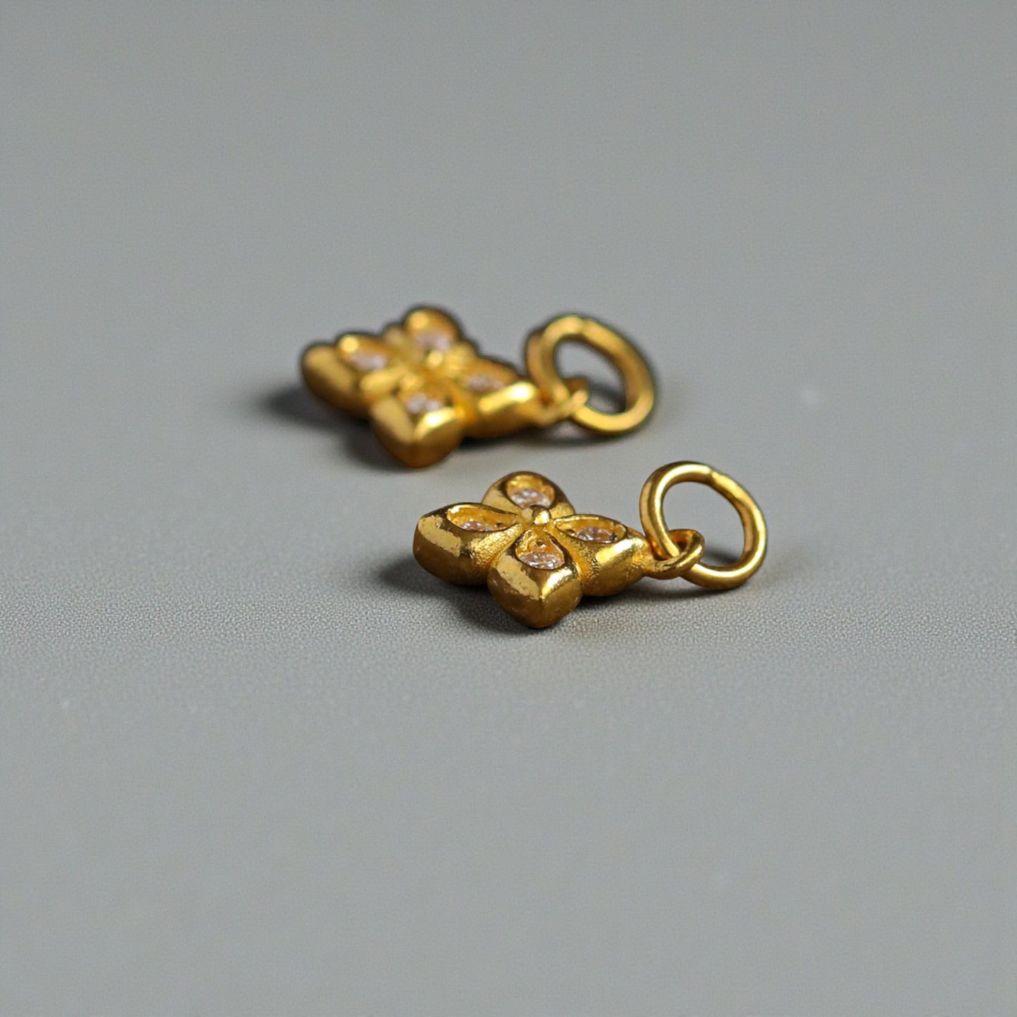 24K 999 Pure Gold Moissanite Clover D.I.Y Charm Pendant