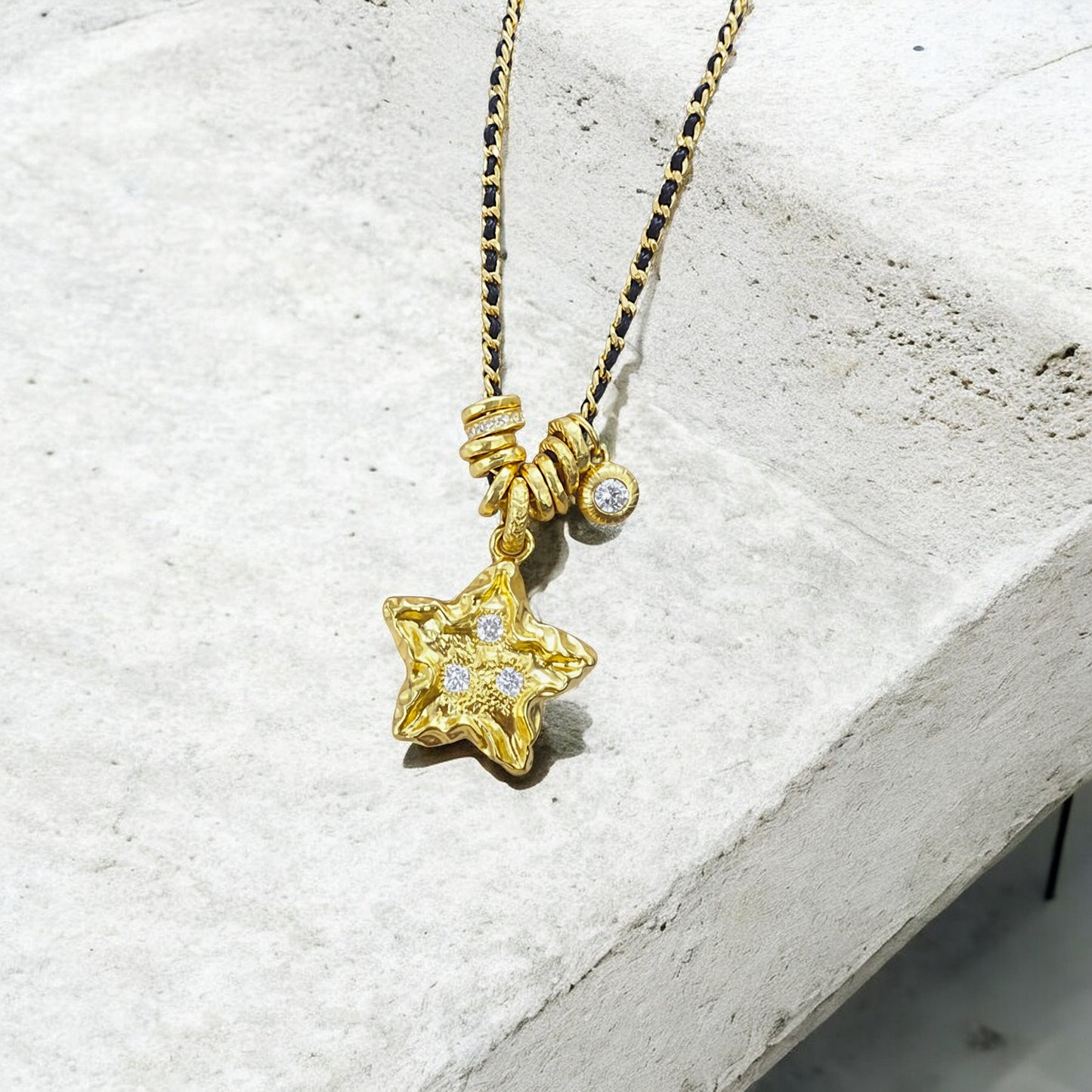 24K 999 Pure Gold Diamond Round Bead D.I.Y Charm Pendant