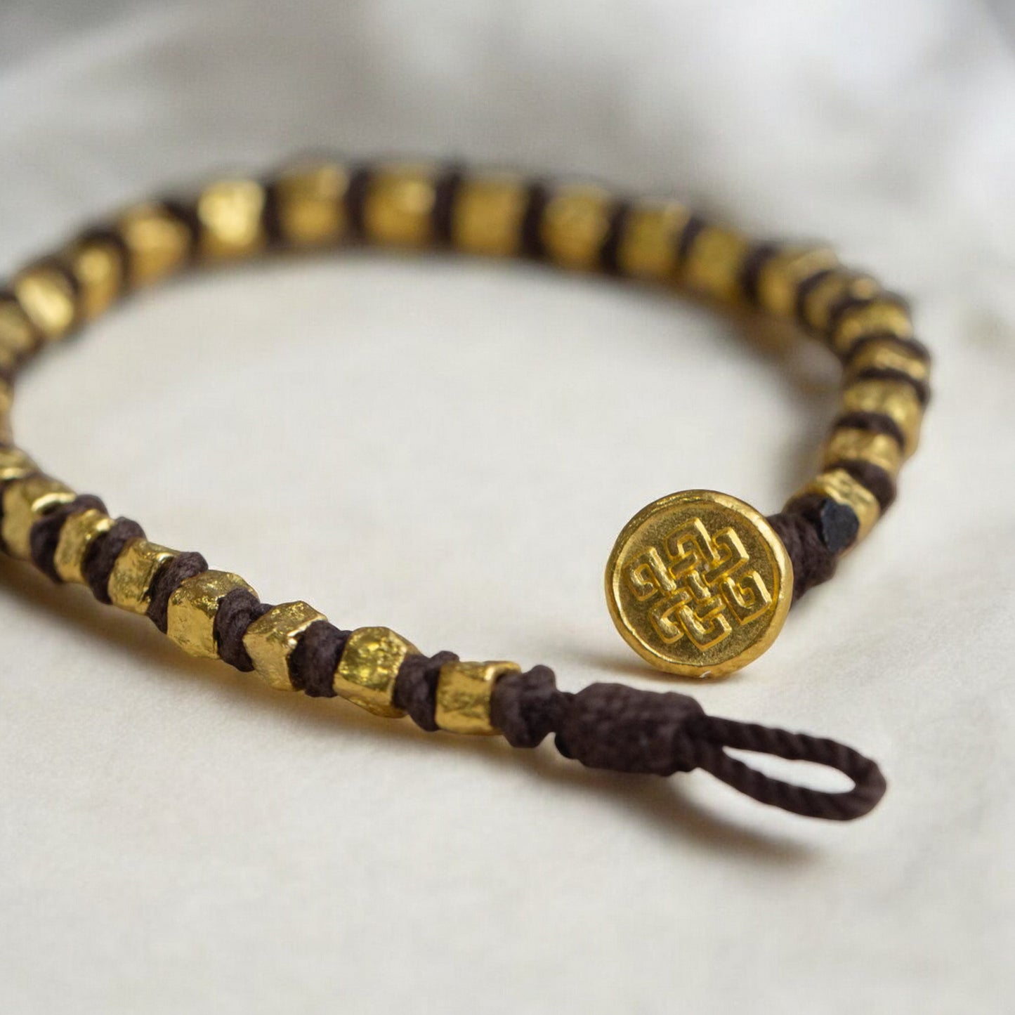 24K Pure 999 Gold Hammered Square Antique Style Men and Women Bracelet