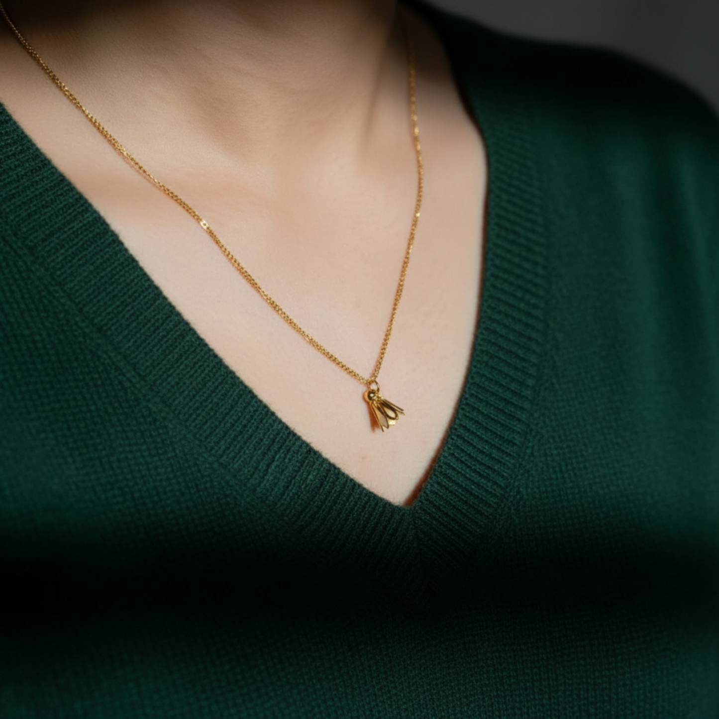 24K 999 Pure Gold Mini Badminton with Enamel D.I.Y Charm Pendant