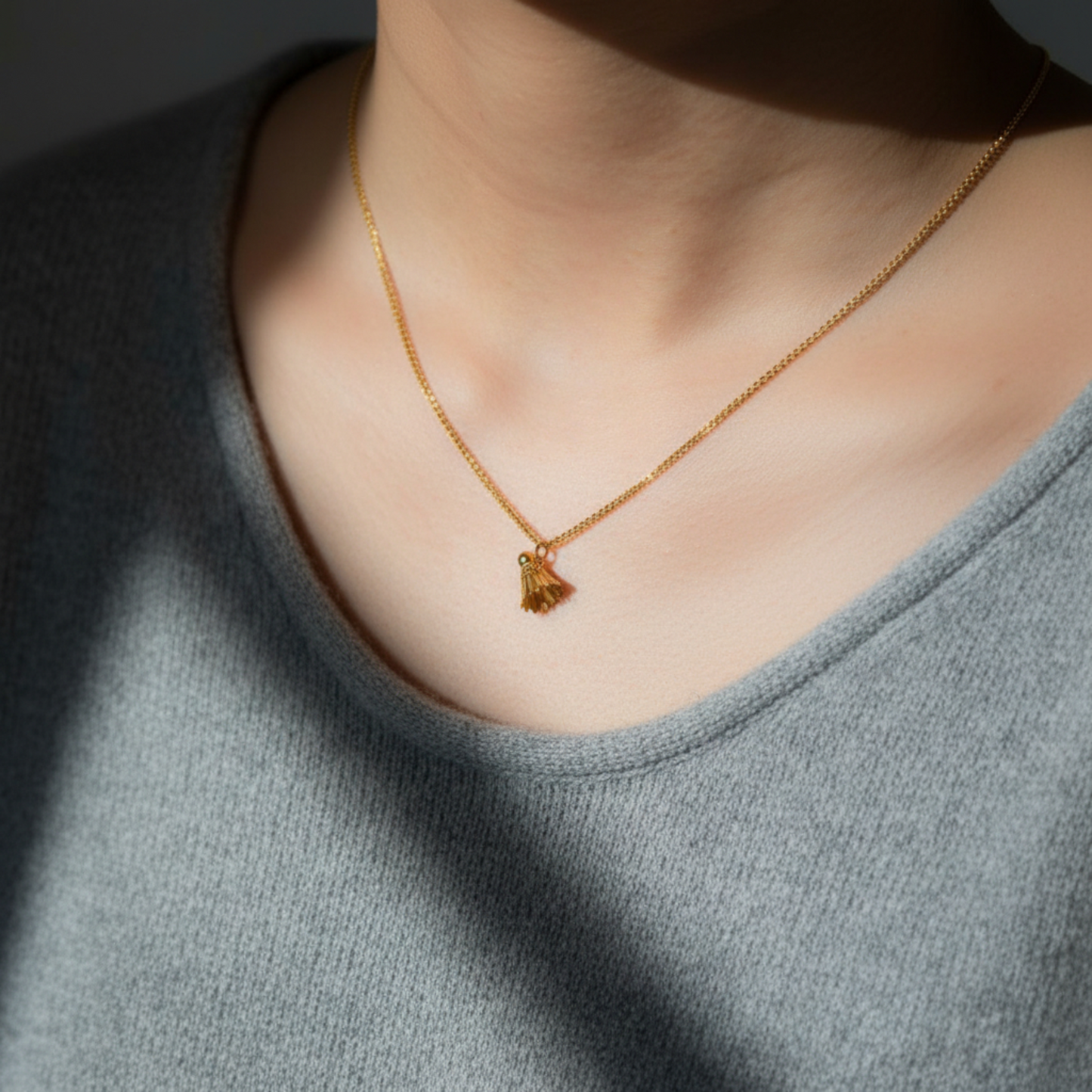 24K 999 Pure Gold Mini Badminton with Enamel D.I.Y Charm Pendant