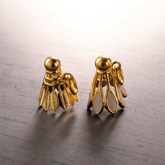 24K 999 Pure Gold Mini Badminton with Enamel D.I.Y Charm Pendant