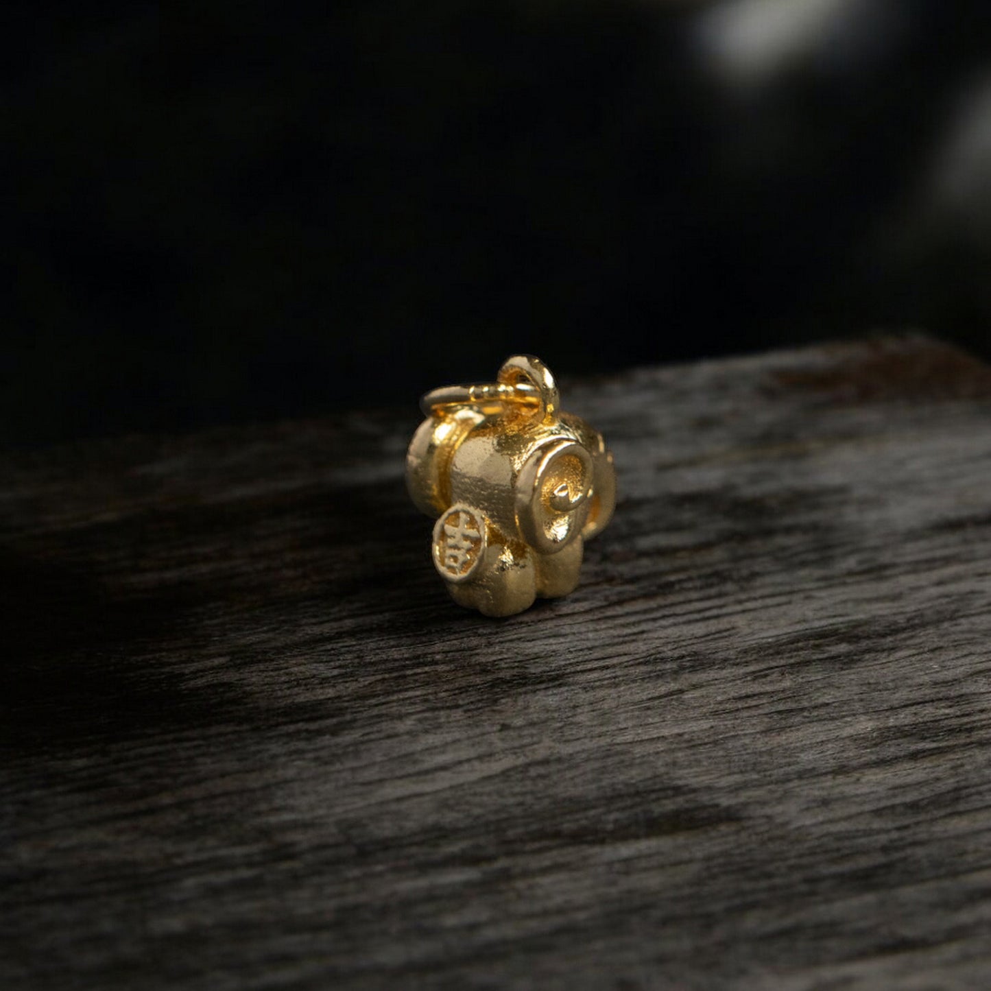 24K 999 Pure Gold Cute Big Ear Blessing Lucky Elephant D.I.Y Charm