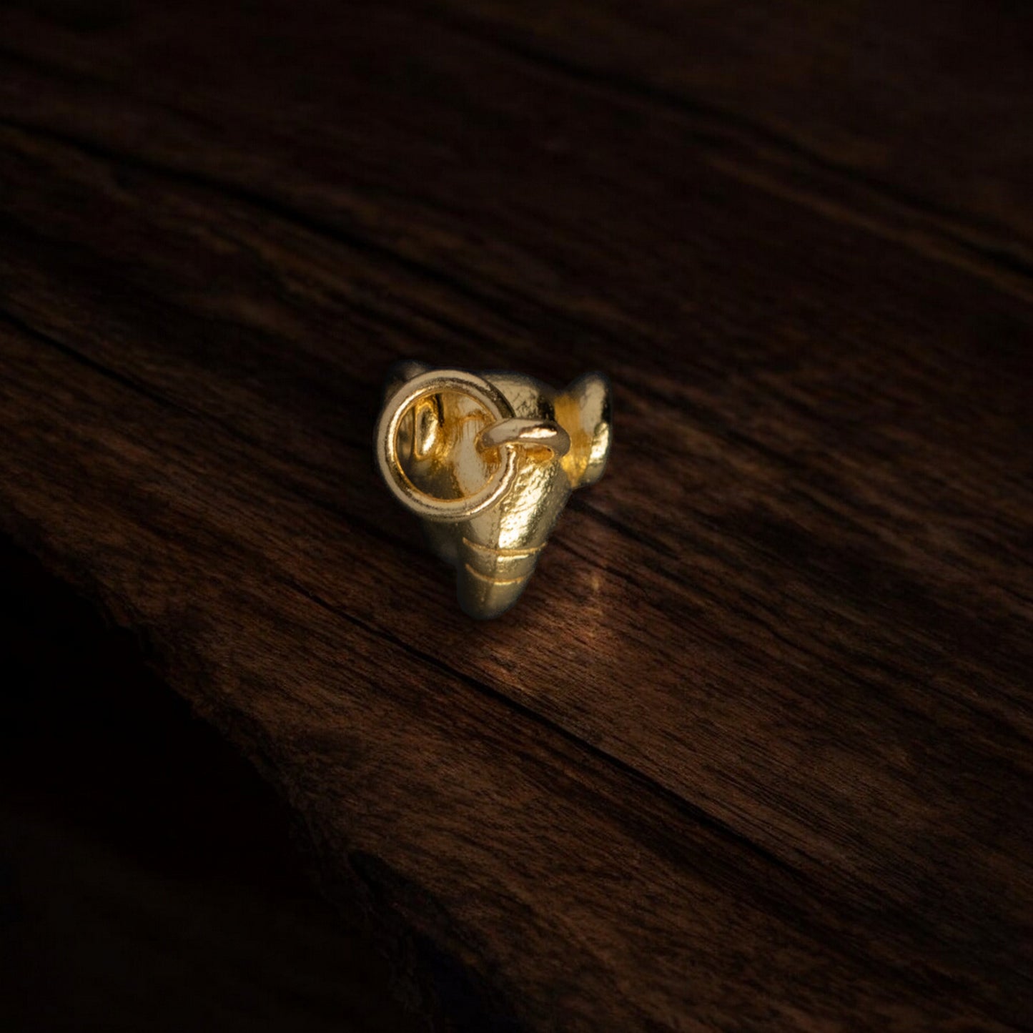 24K 999 Pure Gold Cute Big Ear Blessing Lucky Elephant D.I.Y Charm