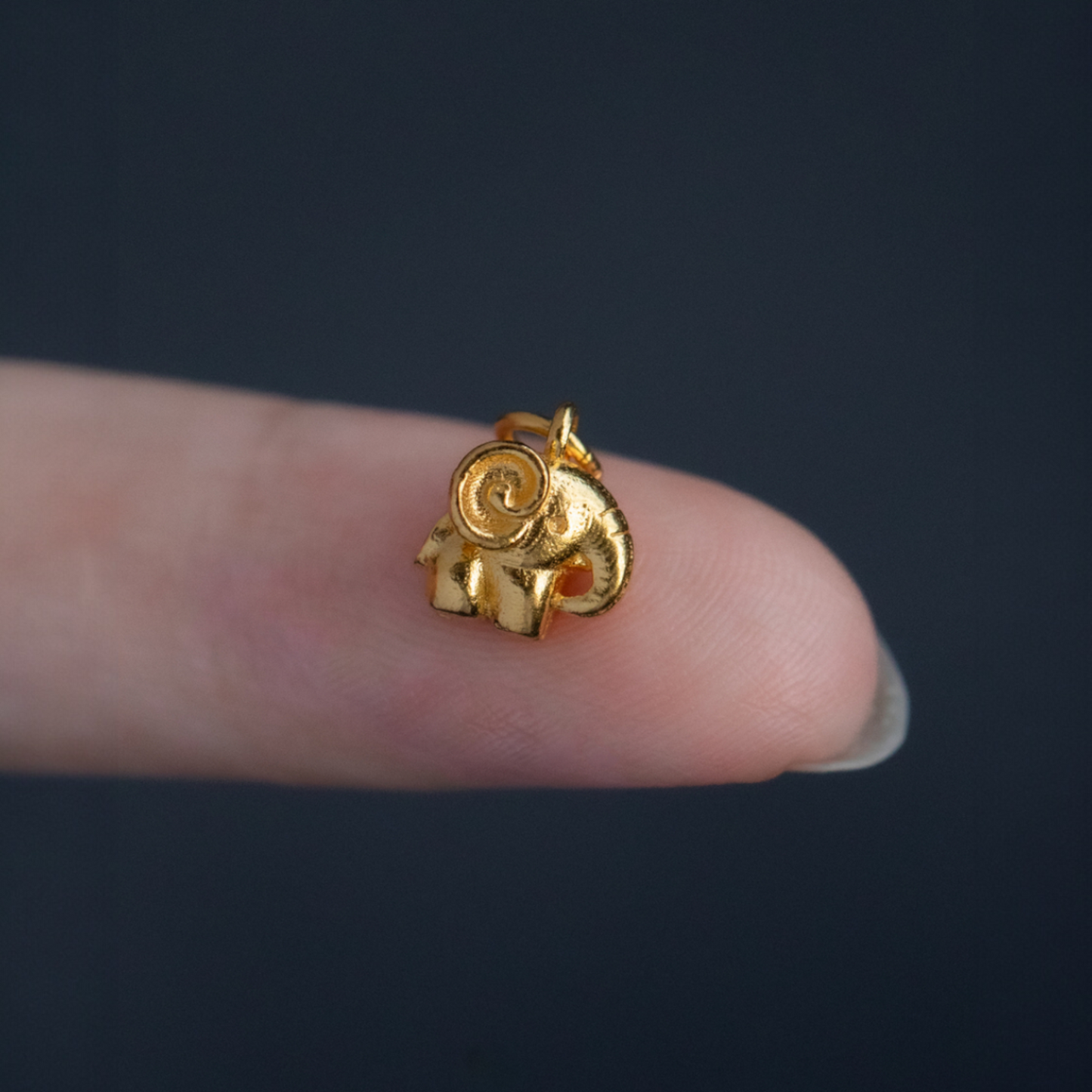 24K 999 Pure Gold Cute Big Ear Blessing Lucky Elephant D.I.Y Charm