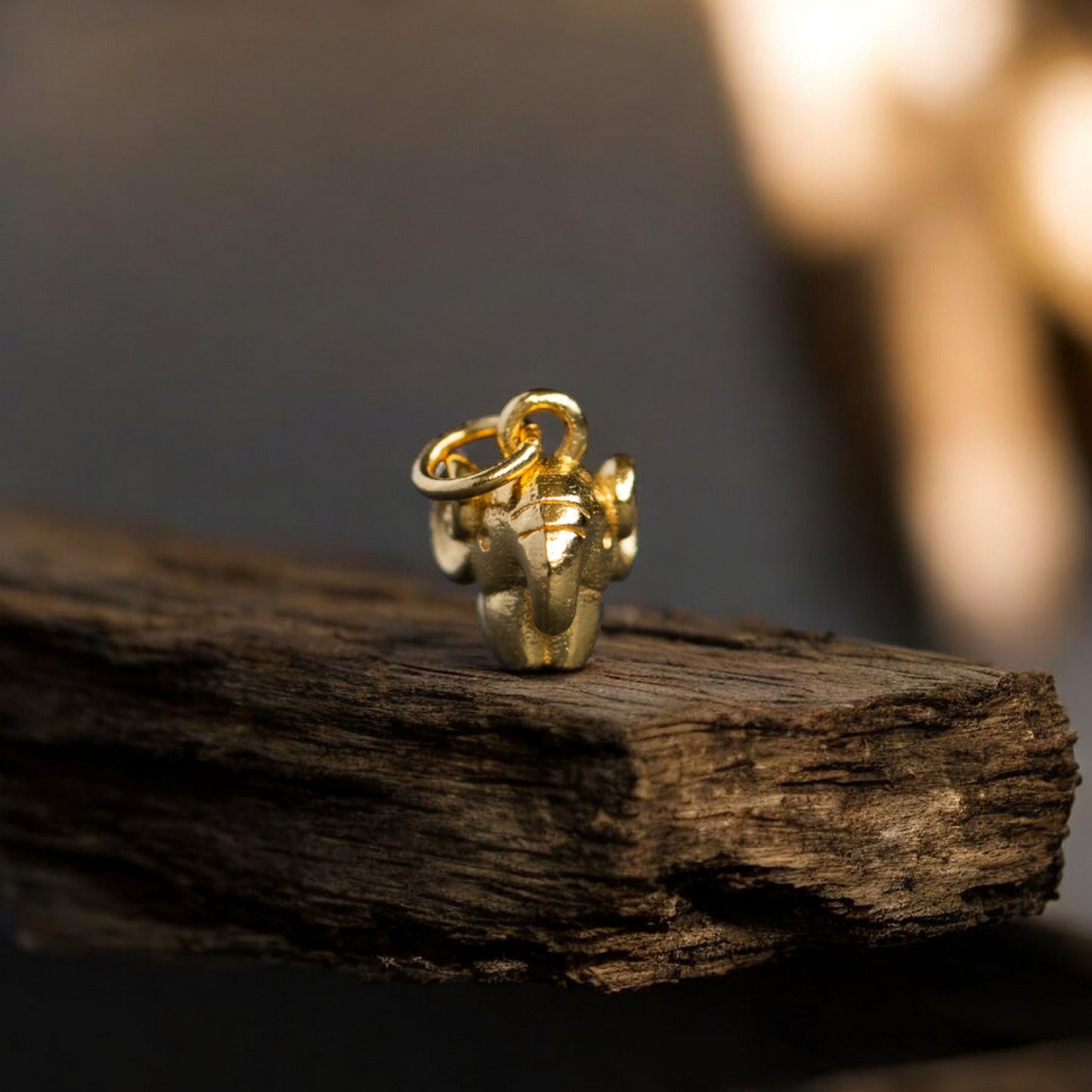 24K 999 Pure Gold Cute Big Ear Blessing Lucky Elephant D.I.Y Charm