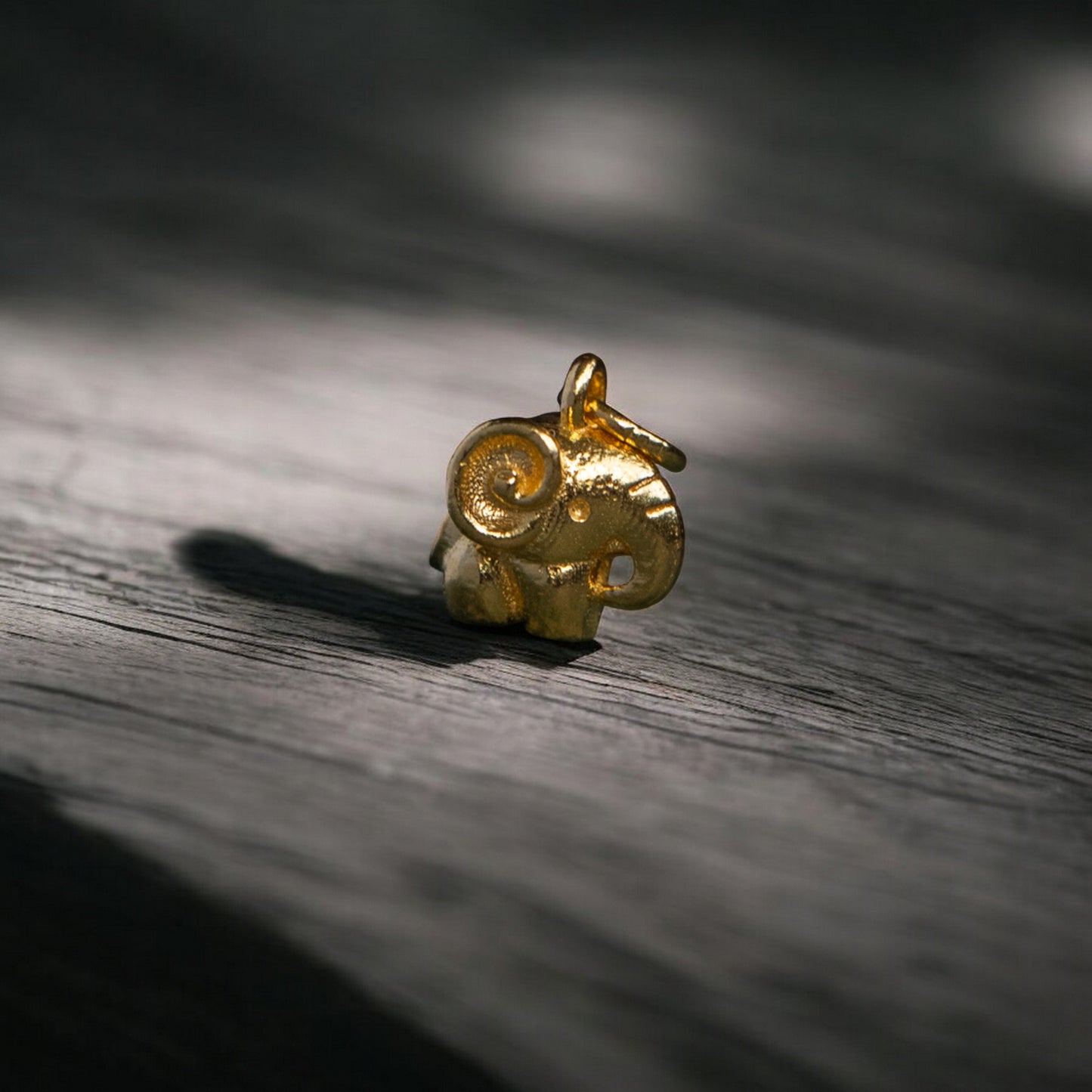 24K 999 Pure Gold Cute Big Ear Blessing Lucky Elephant D.I.Y Charm