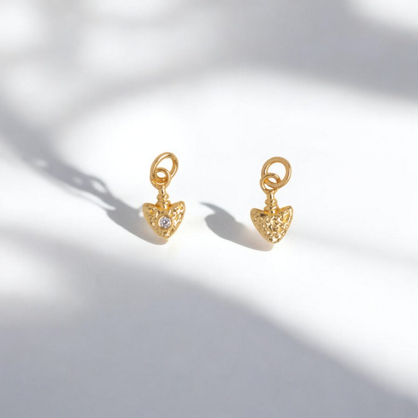 24K 999 Pure Gold Very Mini D.I.Y Moissanite Heart Star Charm Accessories