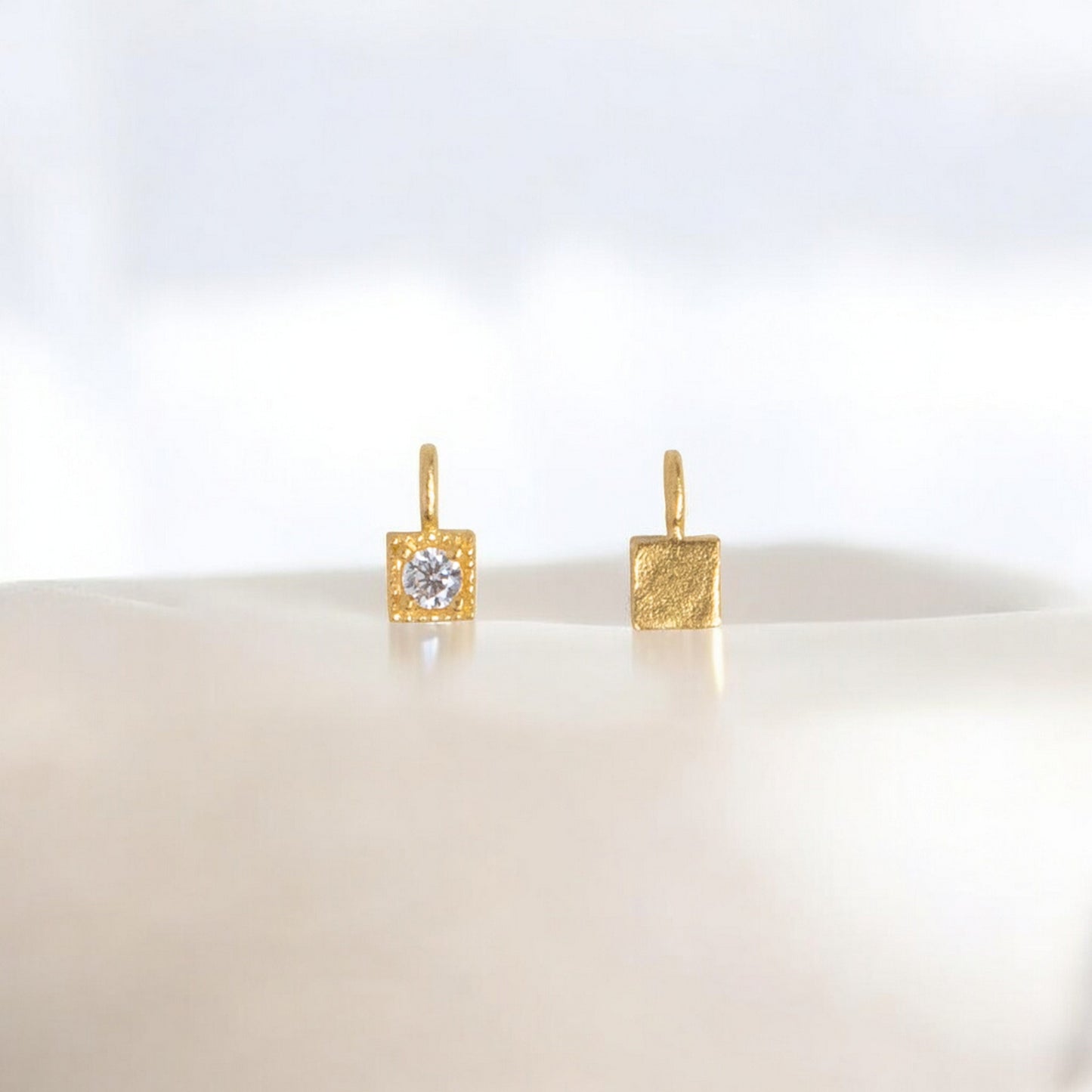 24K 999 Pure Gold Very Mini D.I.Y Moissanite Heart Star Charm Accessories