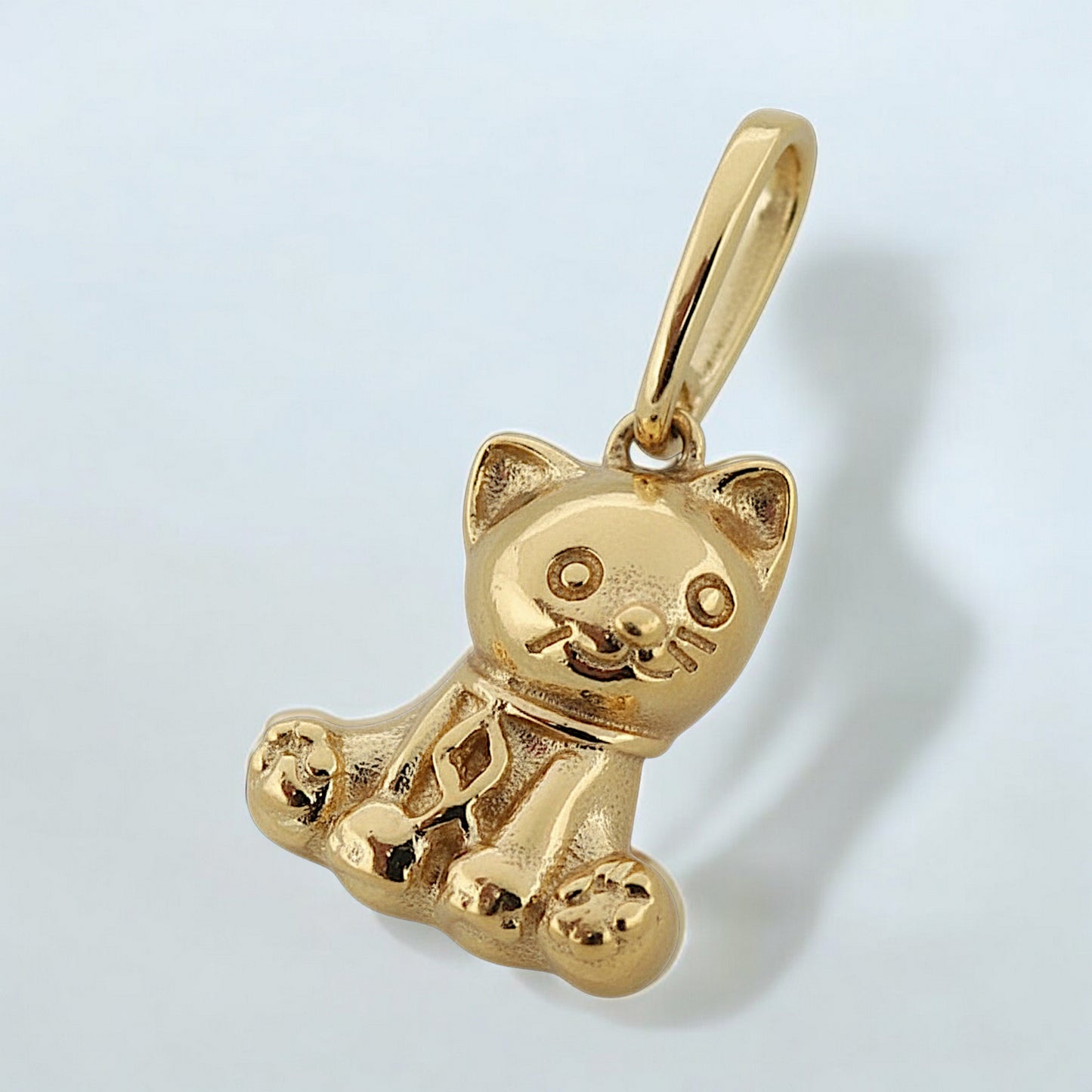 14K Real Gold Kitty Cat Cute Pendant