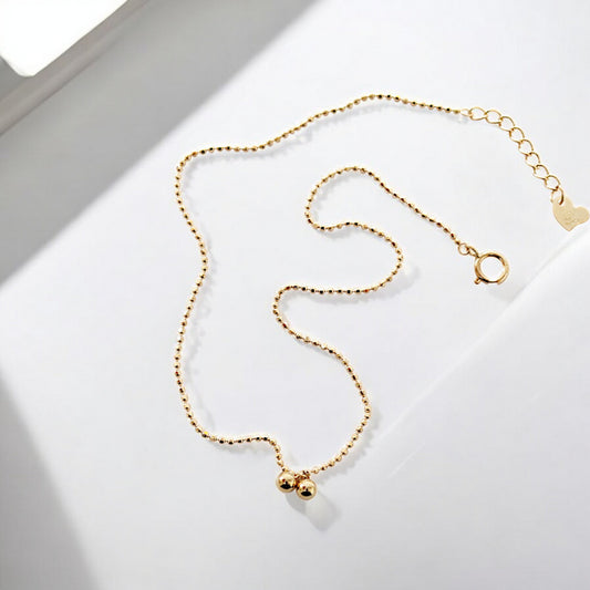 14K Real Gold Minimal Beads Bracelet and Anklet