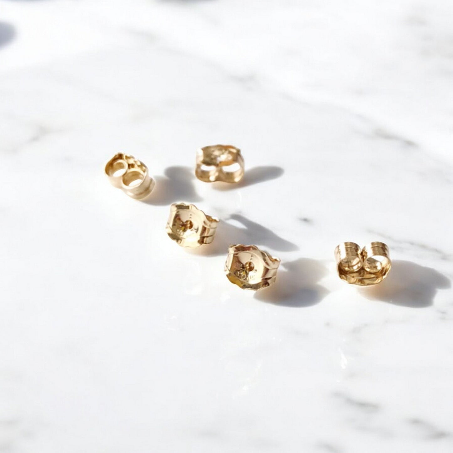 14K Gold Plated Minimal Style Mini Gold Bead Round Stud Earrings