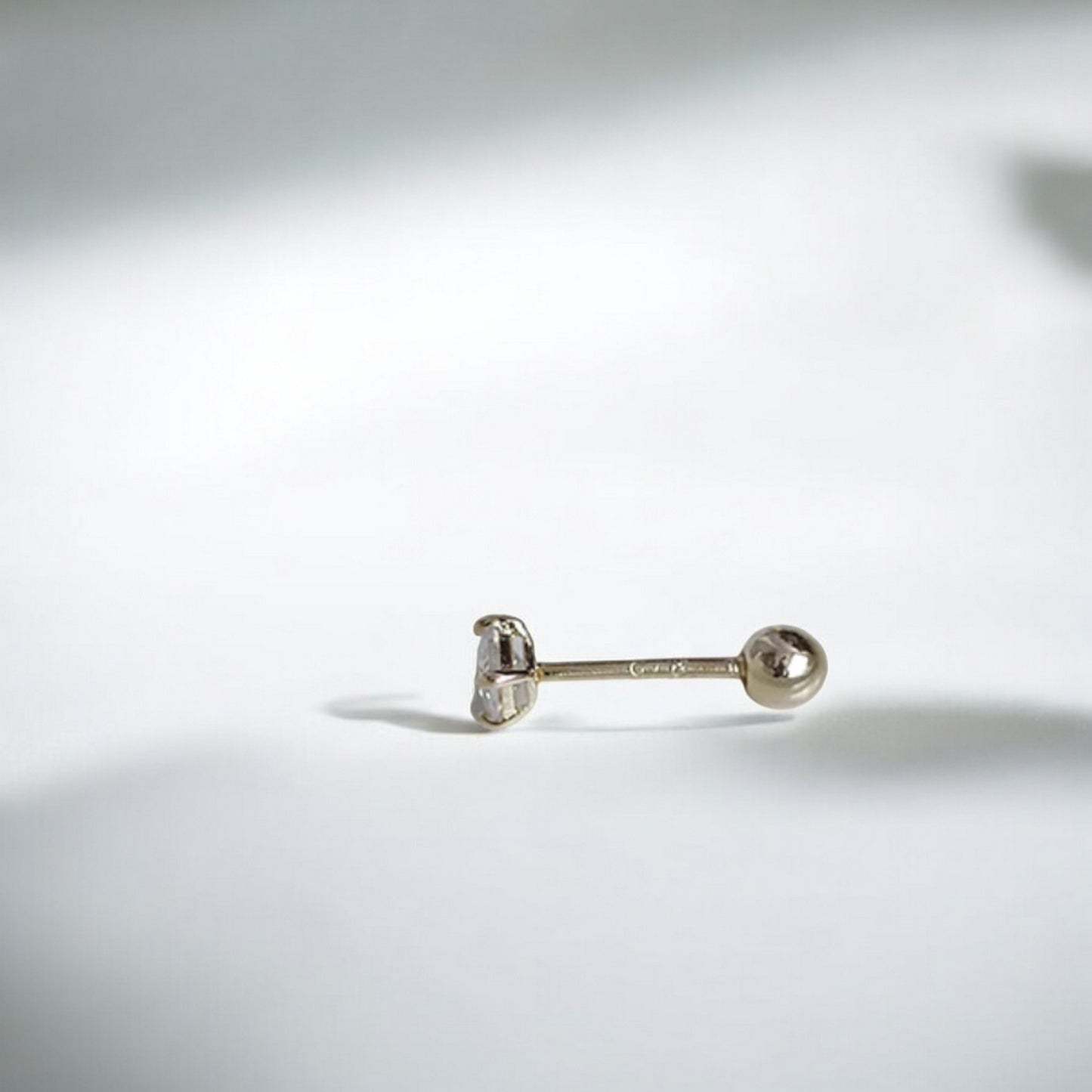 9K Pure Gold Minimal Zircon Mini Square Screw Back Earrings