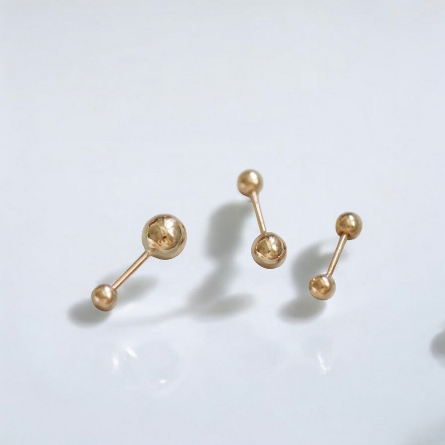 9K Pure Gold Minimal Zircon Mini Square Screw Back Earrings
