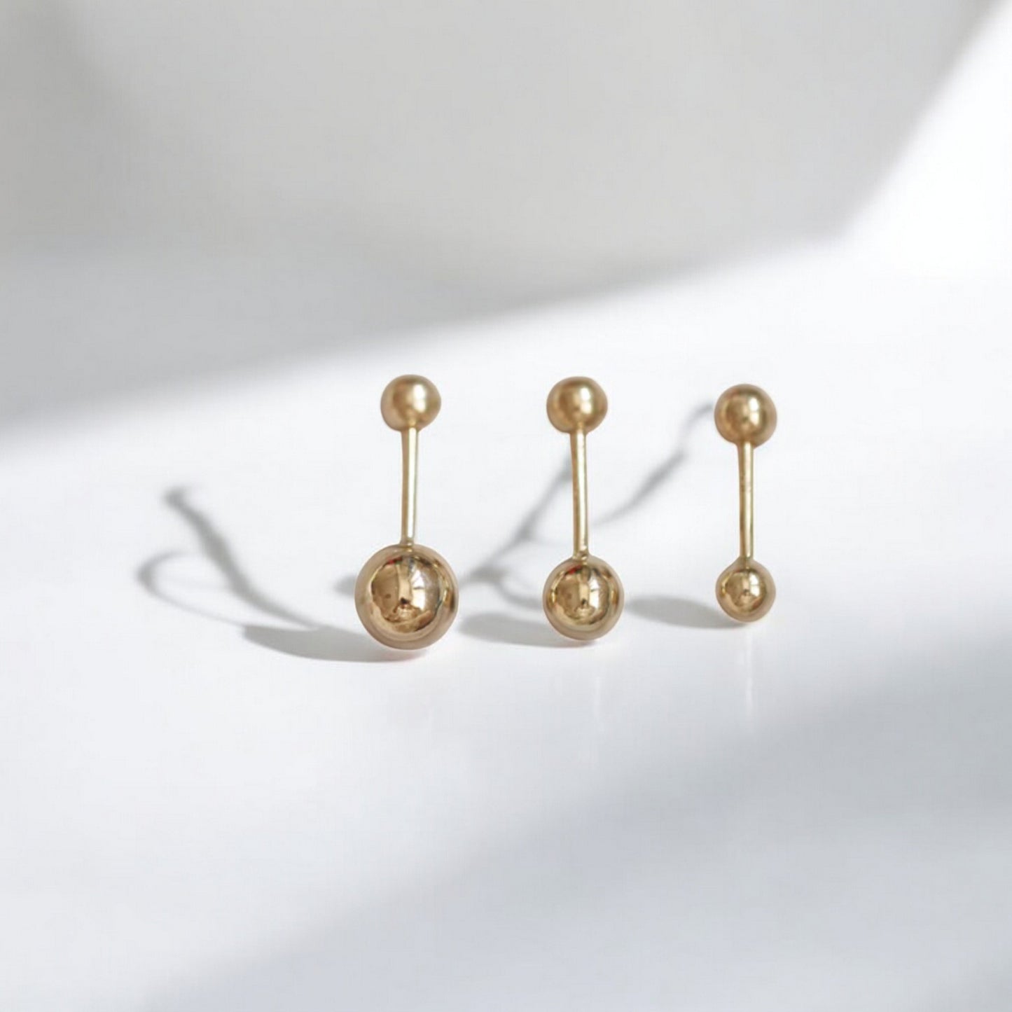 9K Pure Gold Minimal Zircon Mini Square Screw Back Earrings
