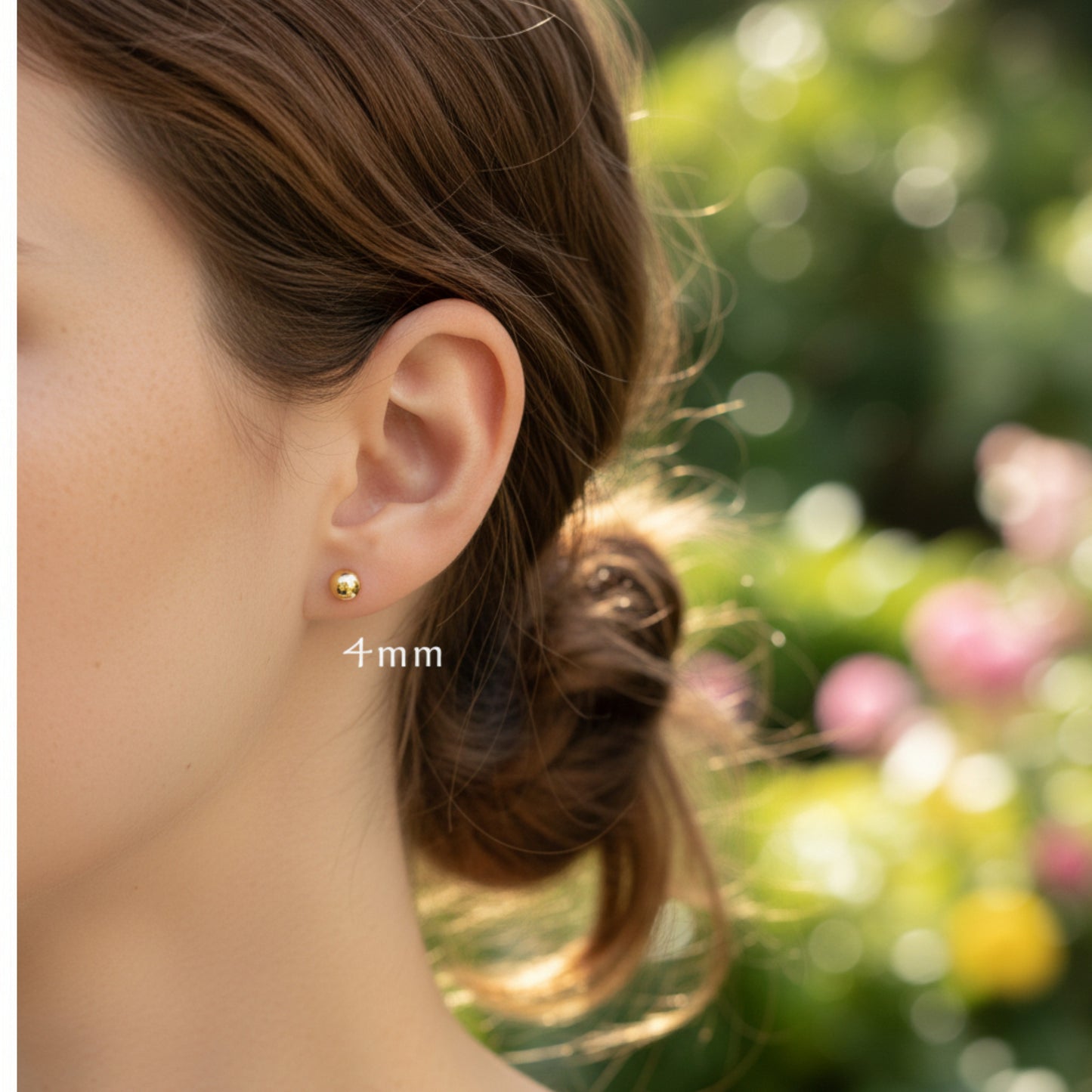 9K Pure Gold Minimal Zircon Mini Square Screw Back Earrings