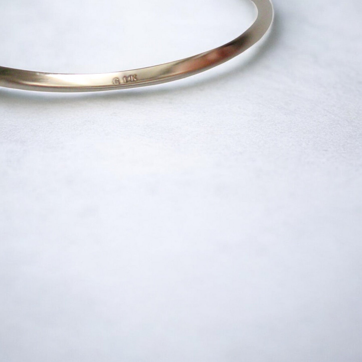14K Pure Gold Minimal Style Zircon Round Stacking Ring